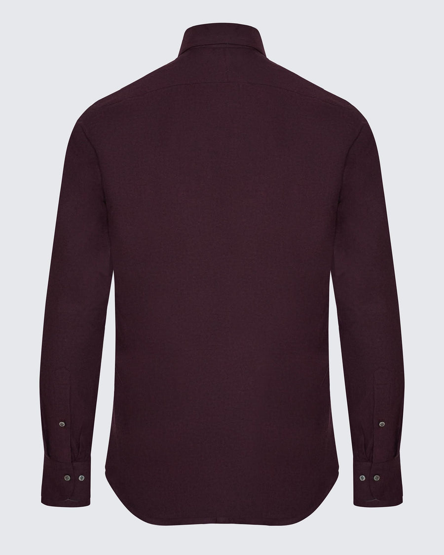 Keggies Brushed Twill Cotton Shirt Burgundy