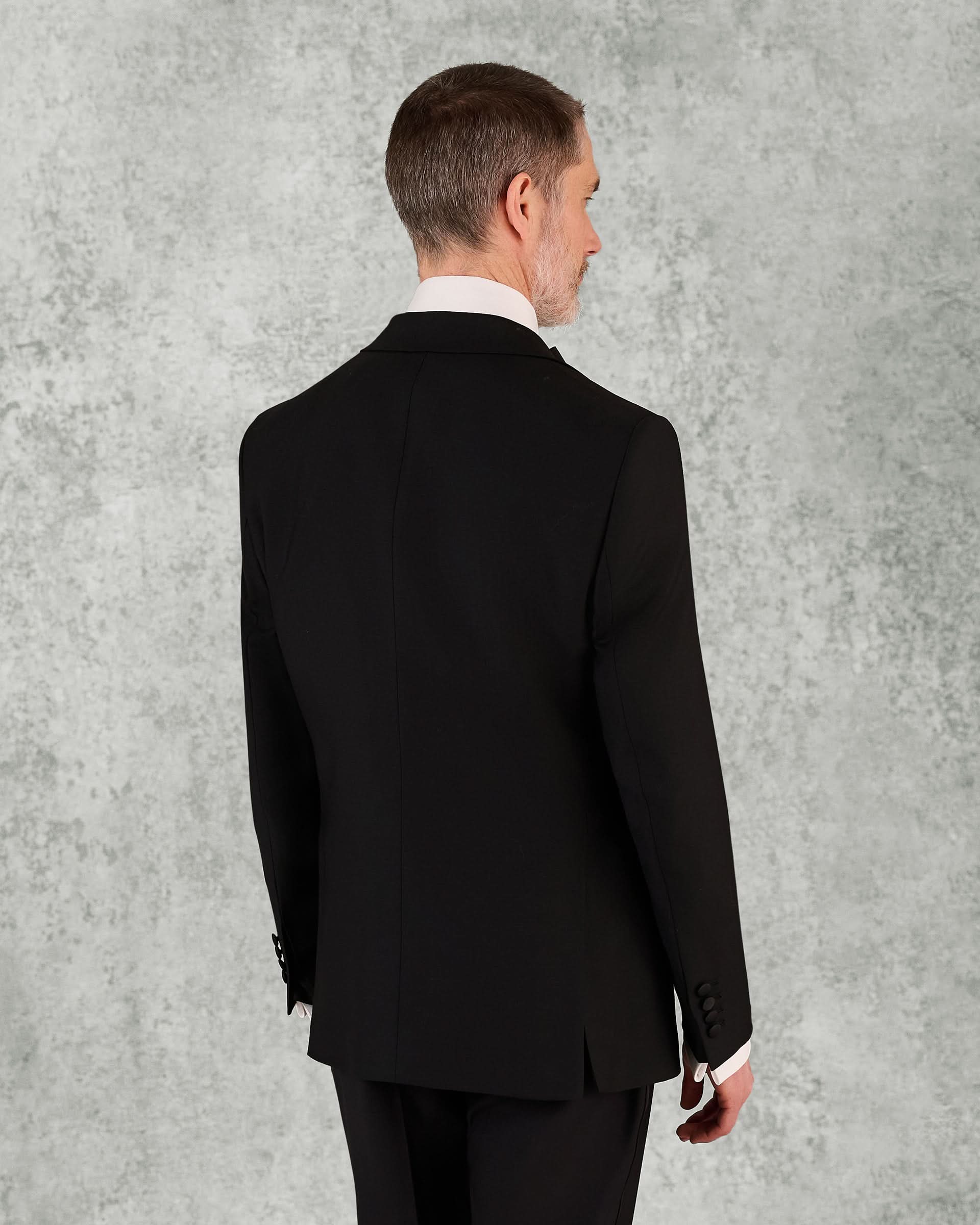 Shelford Wool & Mohair Dinner Jacket in Black Barathea – Gieves