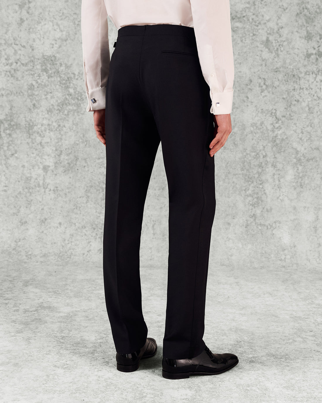 Shelford Wool Mohair Barathea Evening Trouser Black