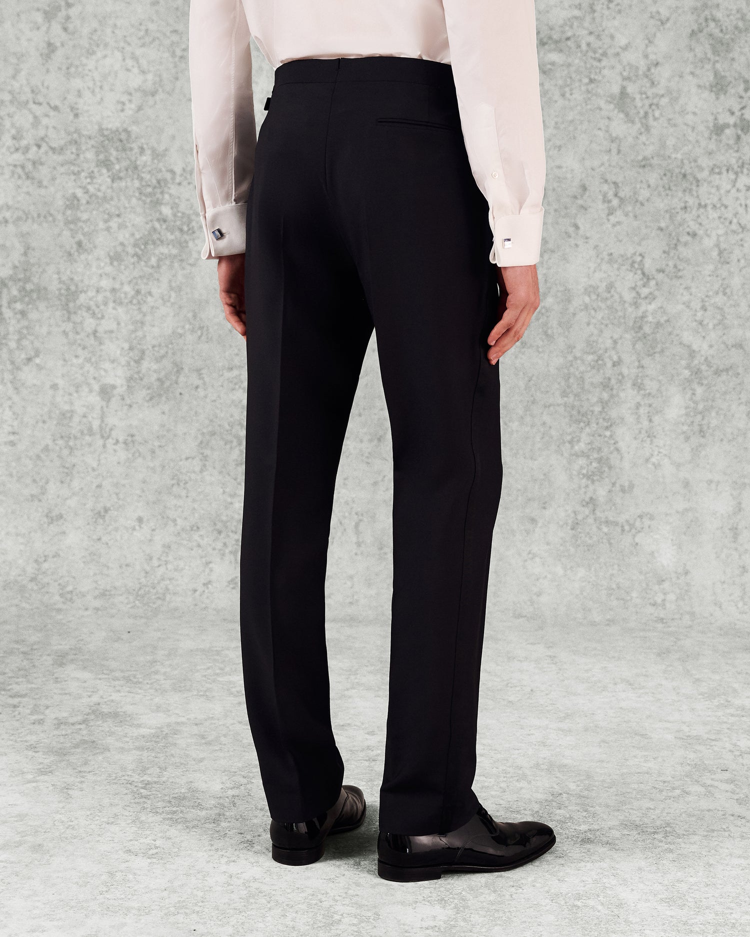 Shelford Wool Mohair Barathea Evening Trouser Black