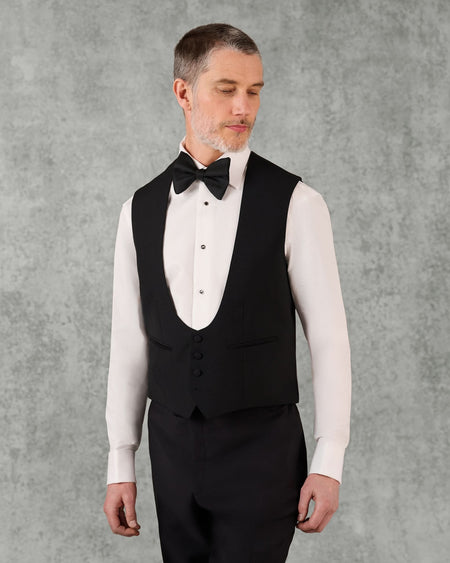 Shelford Horseshoe Wool Mohair Waistcoat Black