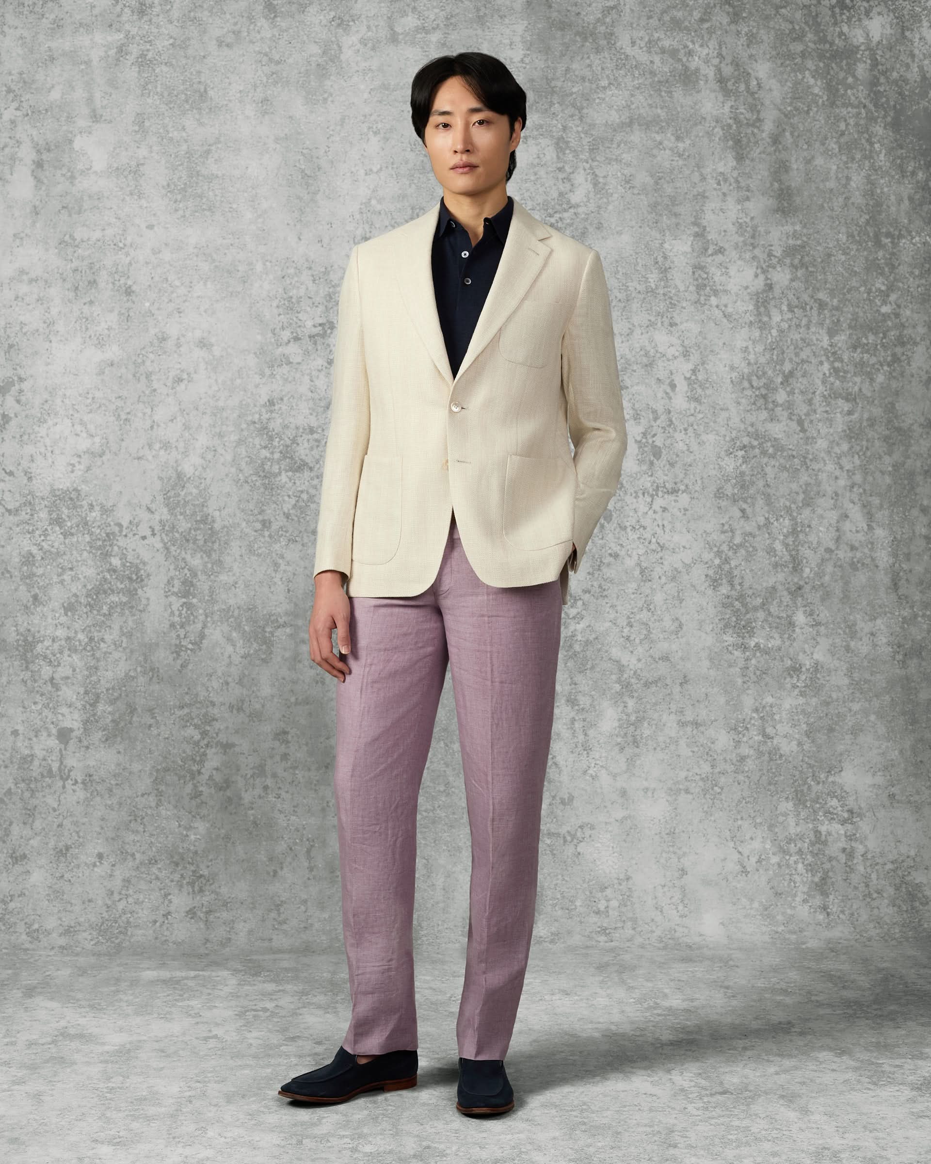 Hammond Virgin Wool, Silk &amp; Linen Blazer Cream