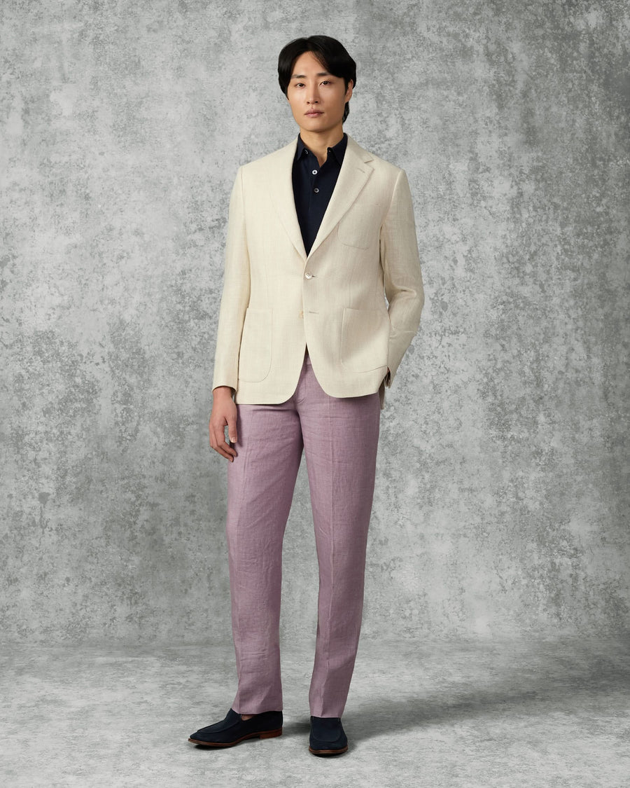 Hammond Virgin Wool, Silk & Linen Blazer Cream