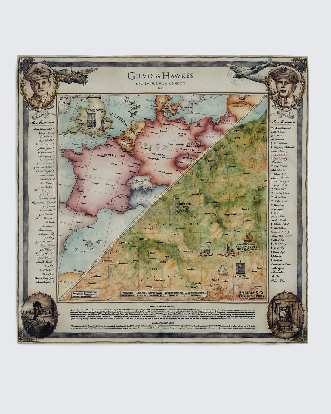 Barne Great Escape Map Pocket Square