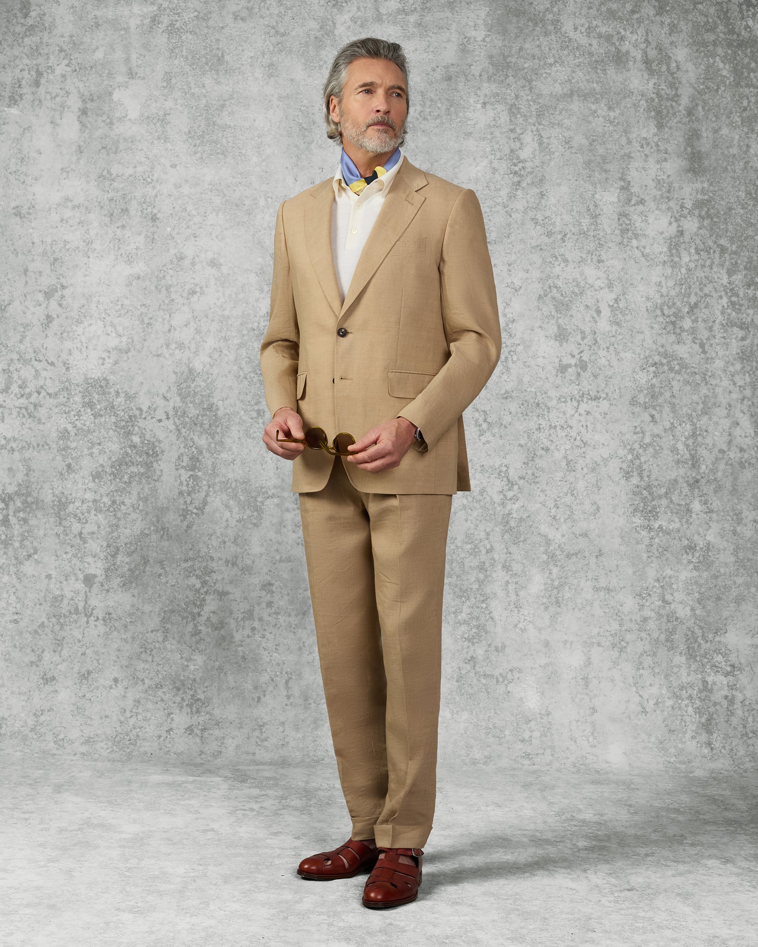 Speke Linen Virgin Wool Elastane Suit Tan