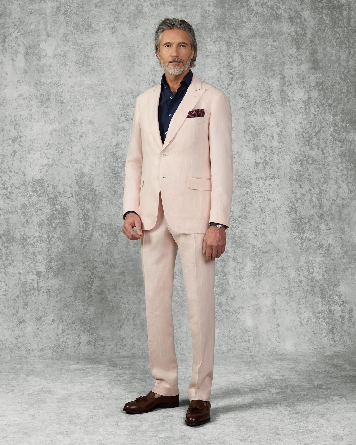Lyons Linen Pink Stripe Suit