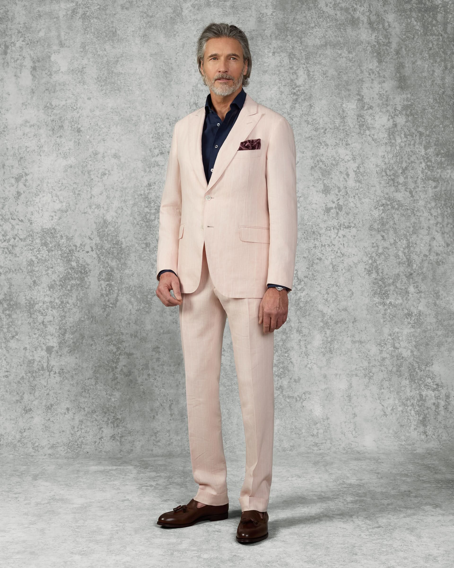 Lyons Linen Pink Stripe Suit