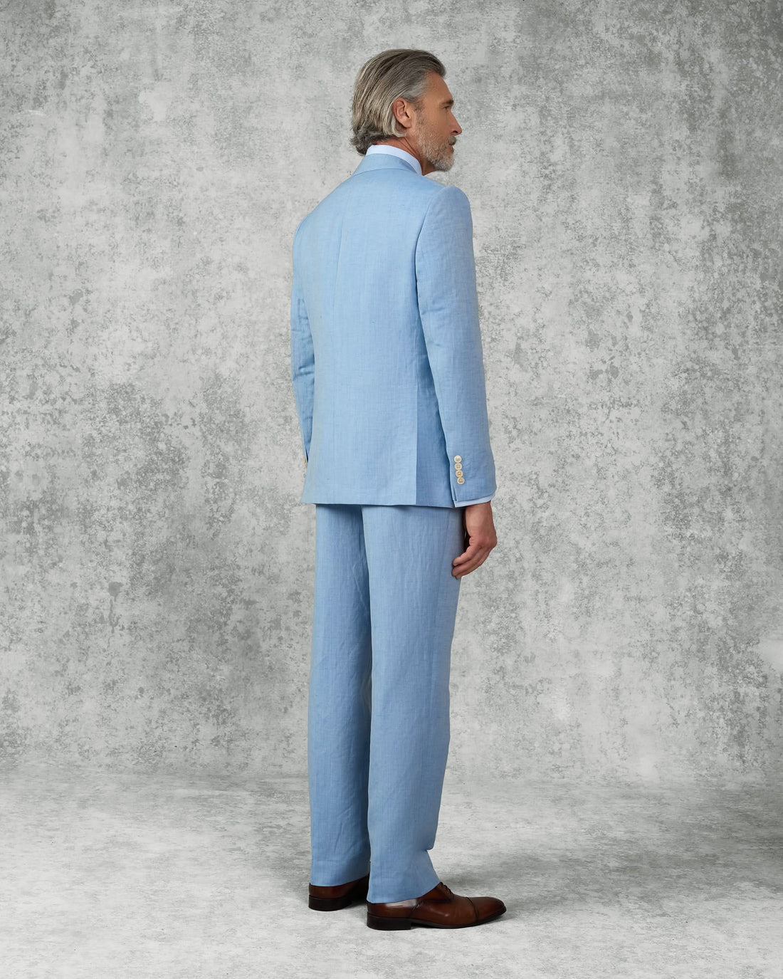 Sullivan Wool &amp; Linen Flecked Suit Light Blue