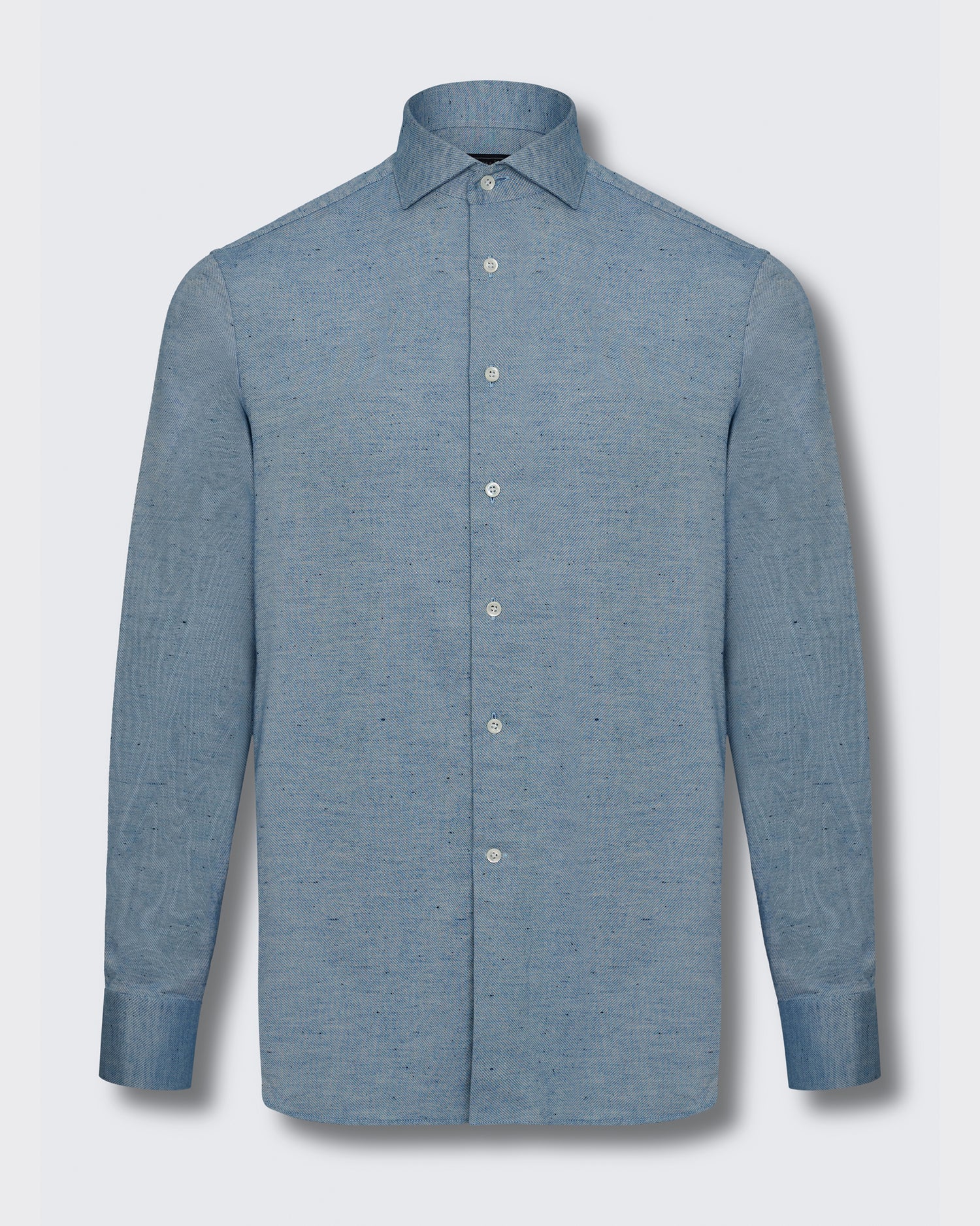 Swain Light Blue Spread Herringbone Shirt