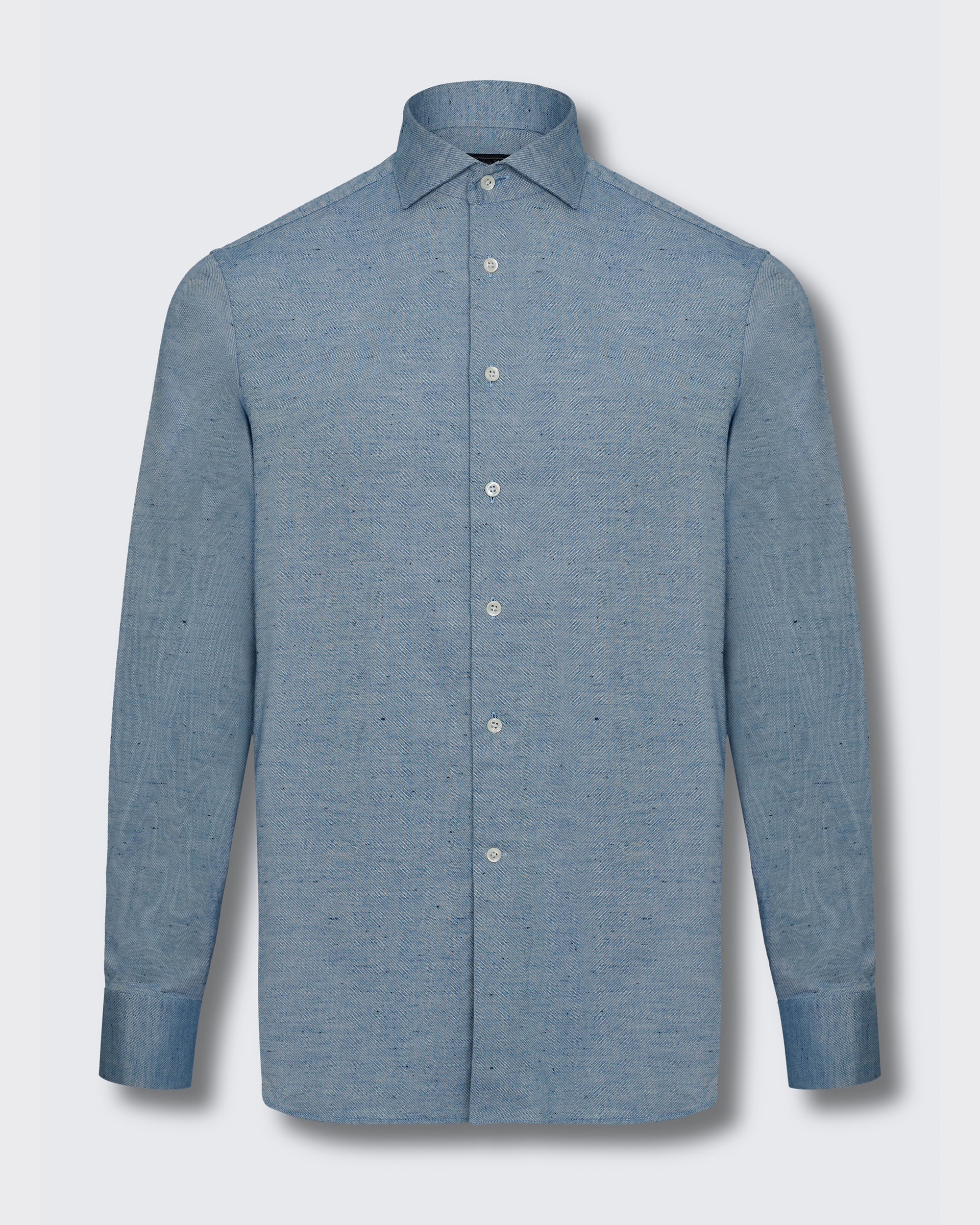 Swain Light Blue Spread Herringbone Shirt