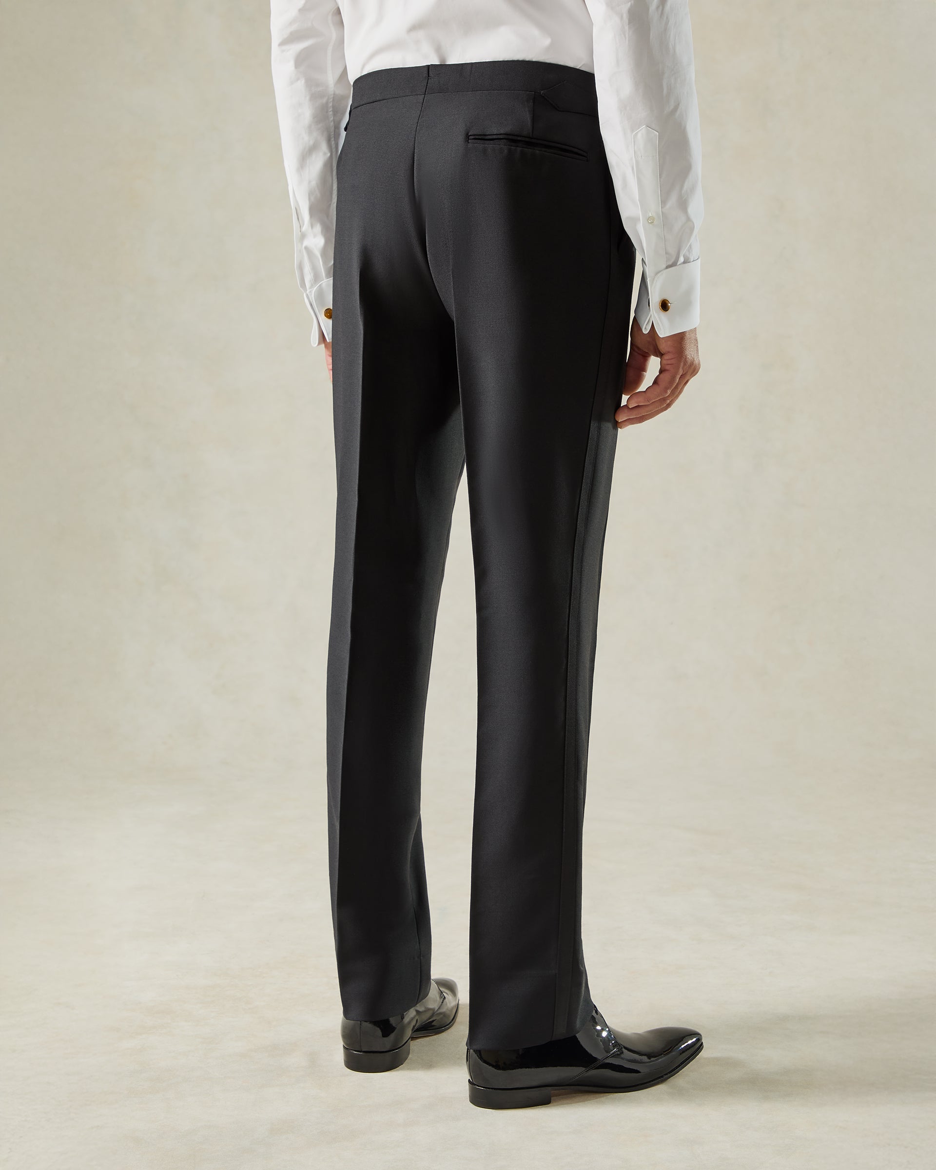 Davide Black Wool Mohair Barathea Double Breasted Dinner Suit