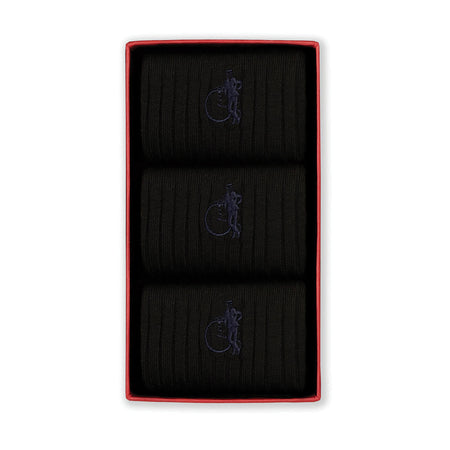 Simply 3 Pair Knitted Socks Black