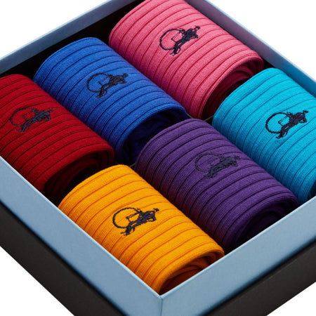 Simply Colourful 6 Pair Knitted Socks