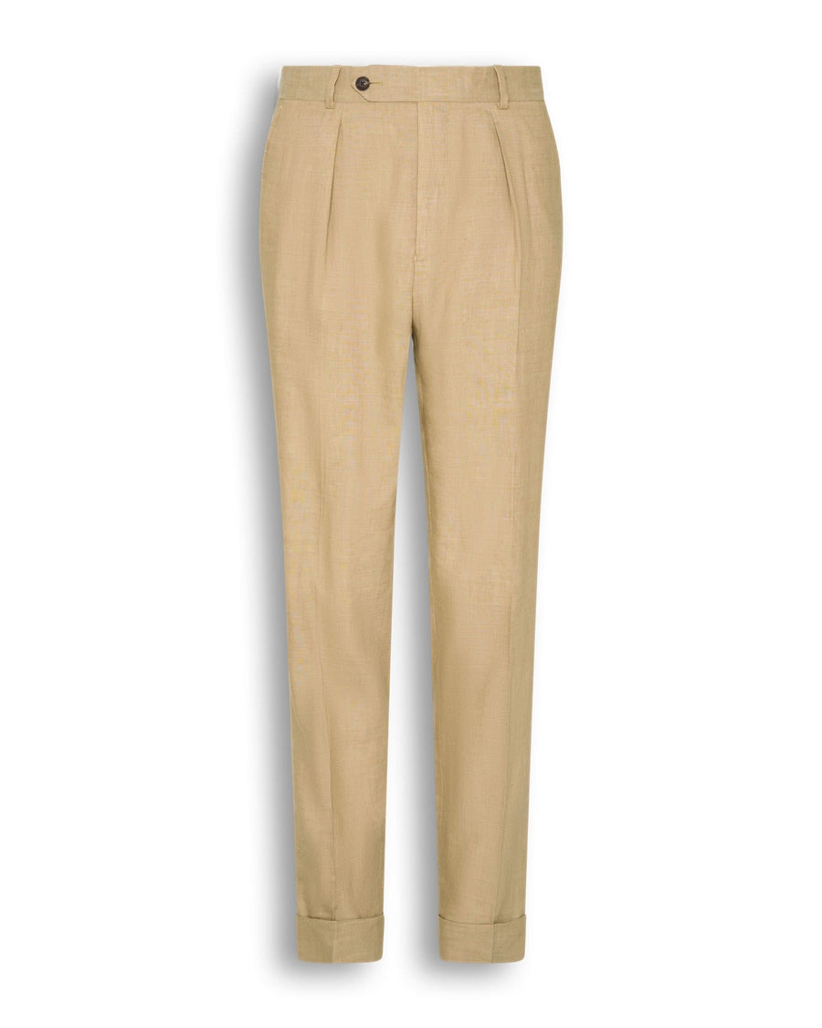Speke Linen Virgin Wool Stretch Suit Pant Tan