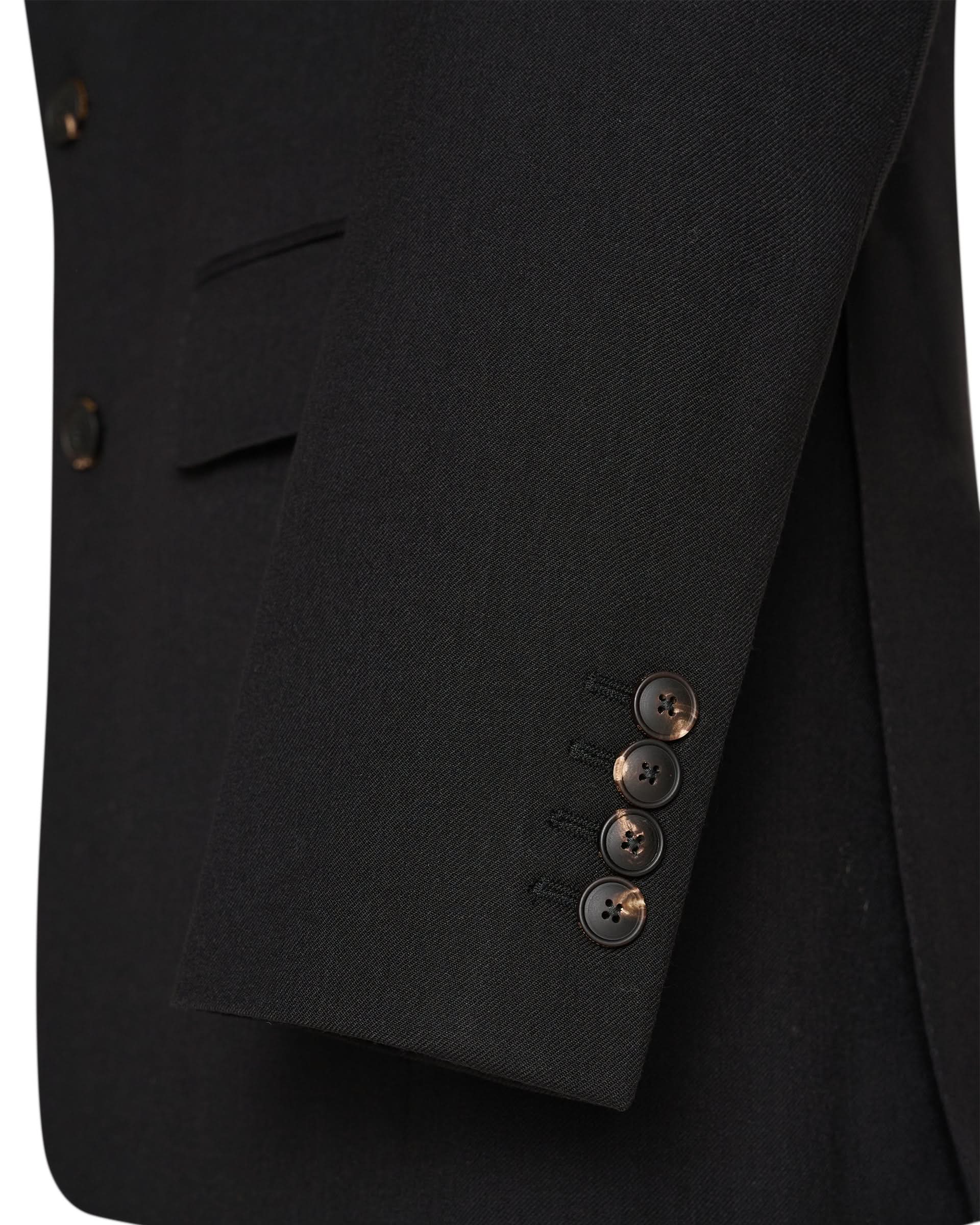 Stark Virgin Wool Twill Suit Black