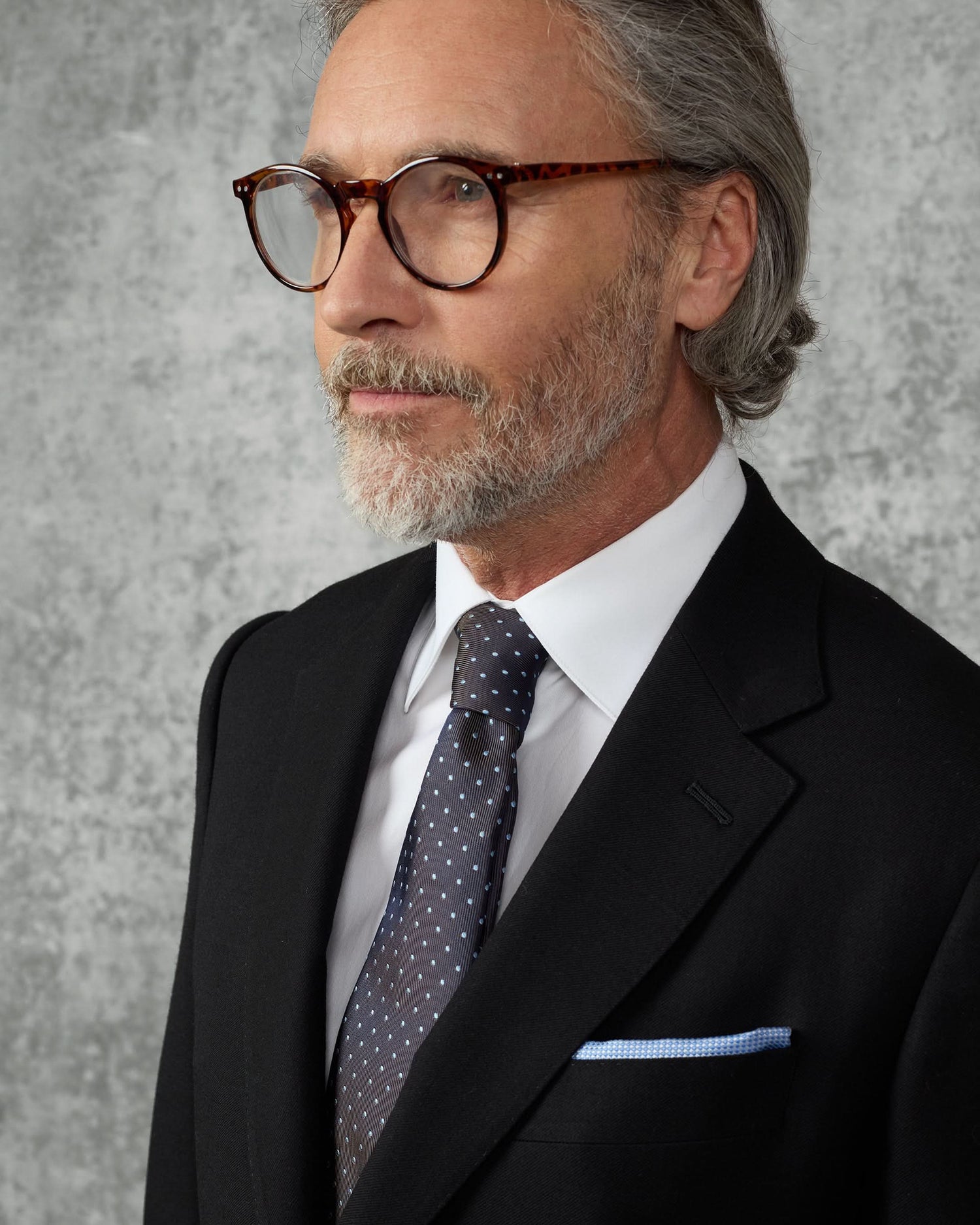 Stark Virgin Wool Twill Suit Black