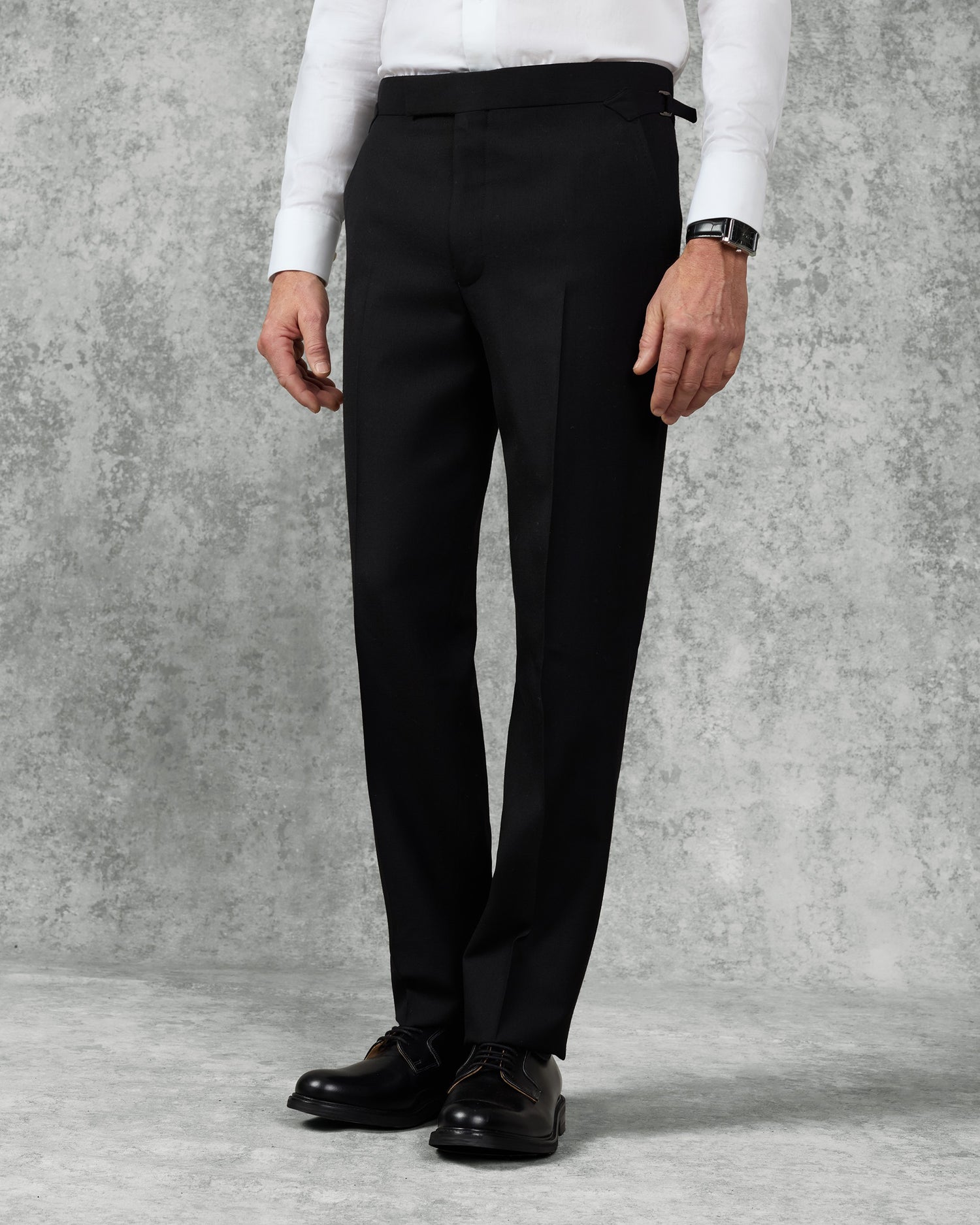 Stark Virgin Virgin Wool Twill Suit Trouser Black