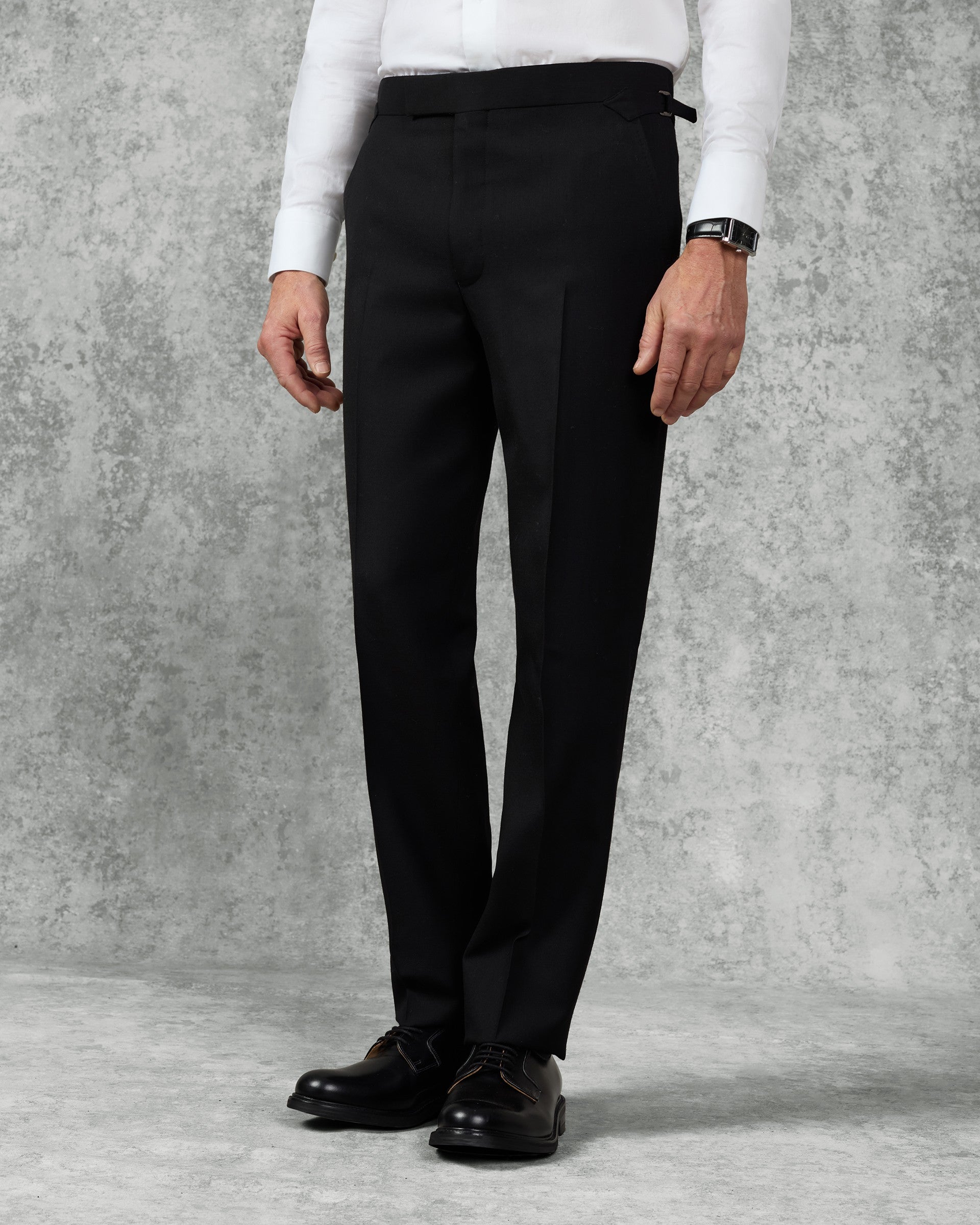 Stark Virgin Virgin Wool Twill Suit Trouser Black