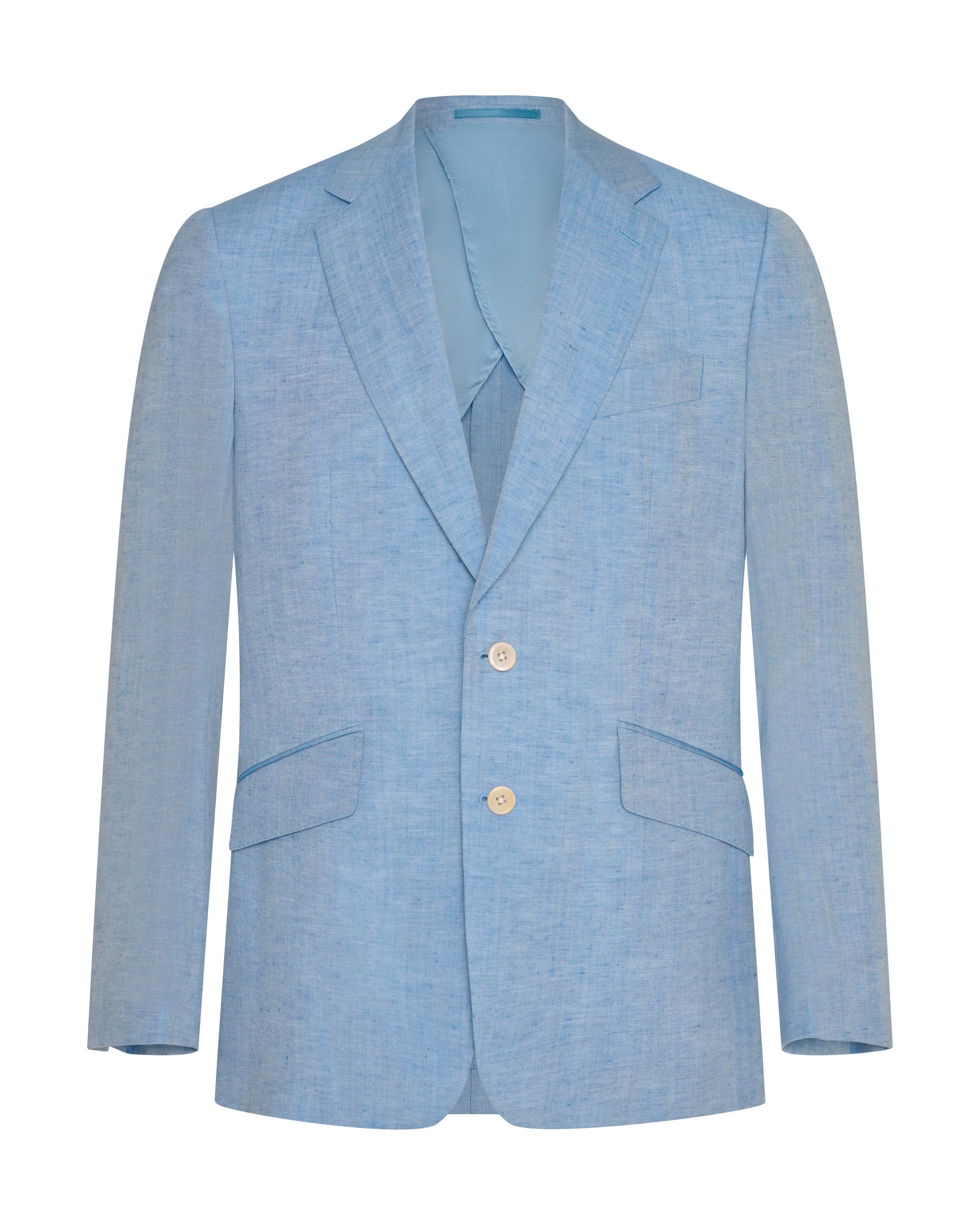 Sullivan Wool &amp; Linen Flecked Suit Jacket Light Blue