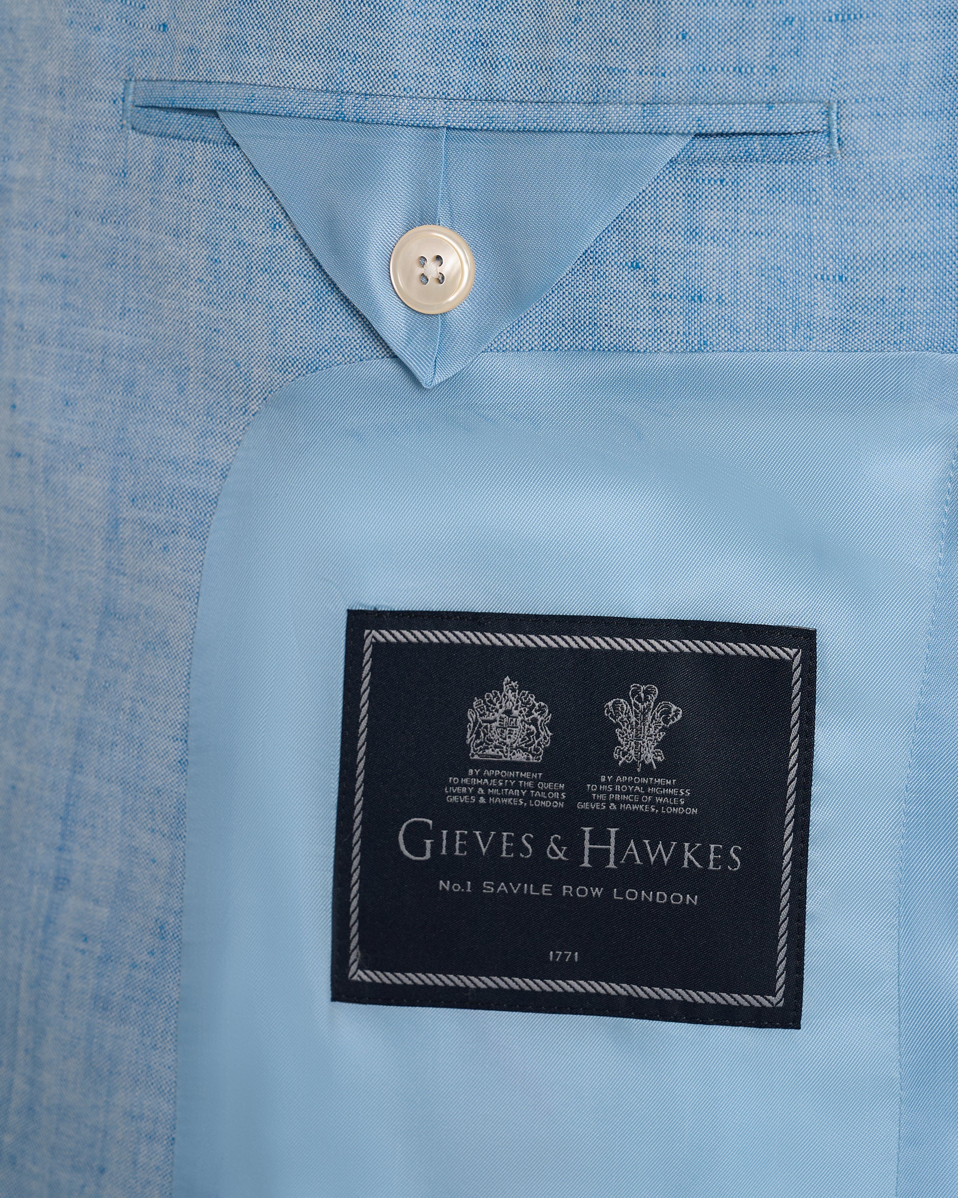 Sullivan Wool &amp; Linen Flecked Suit Jacket Light Blue