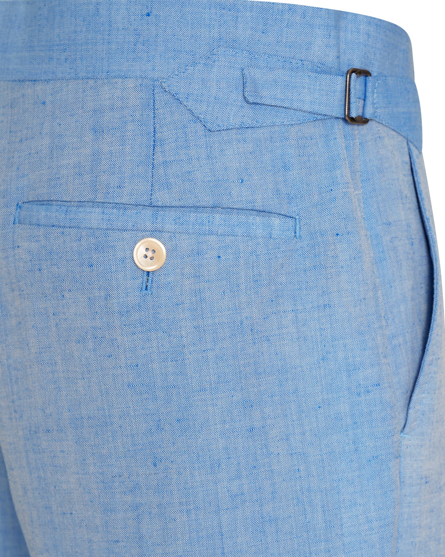 Sullivan Wool &amp; Linen Flecked Suit Trousers Light Blue