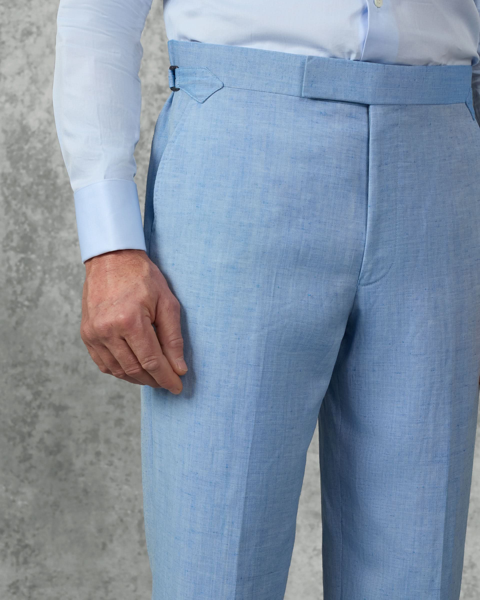 Sullivan Wool &amp; Linen Flecked Suit Light Blue