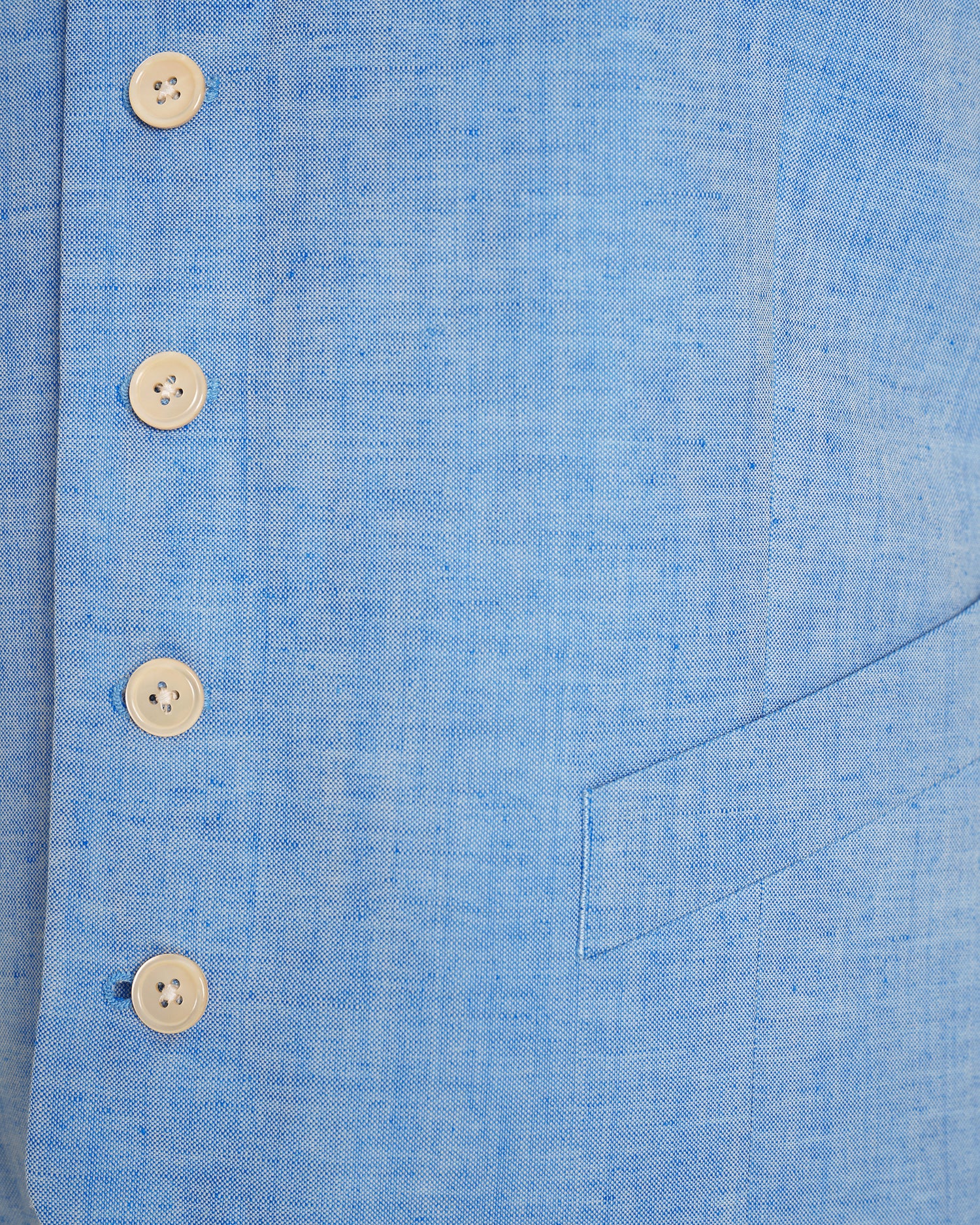Sullivan Wool &amp; Linen Flecked Waistcoat Light Blue