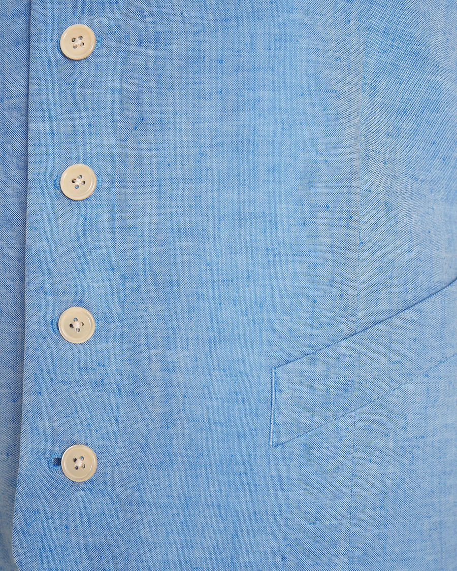 Sullivan Wool & Linen Flecked Vest Light Blue