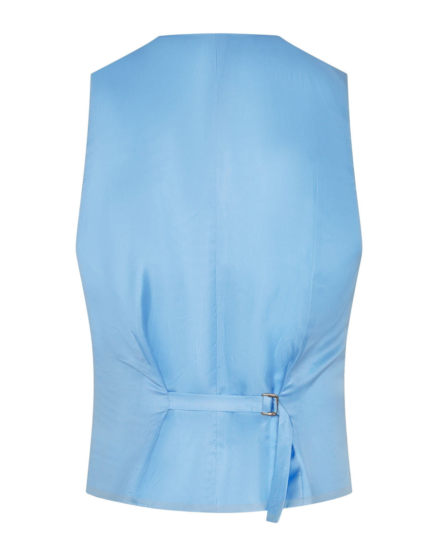 Sullivan Wool & Linen Flecked Vest Light Blue