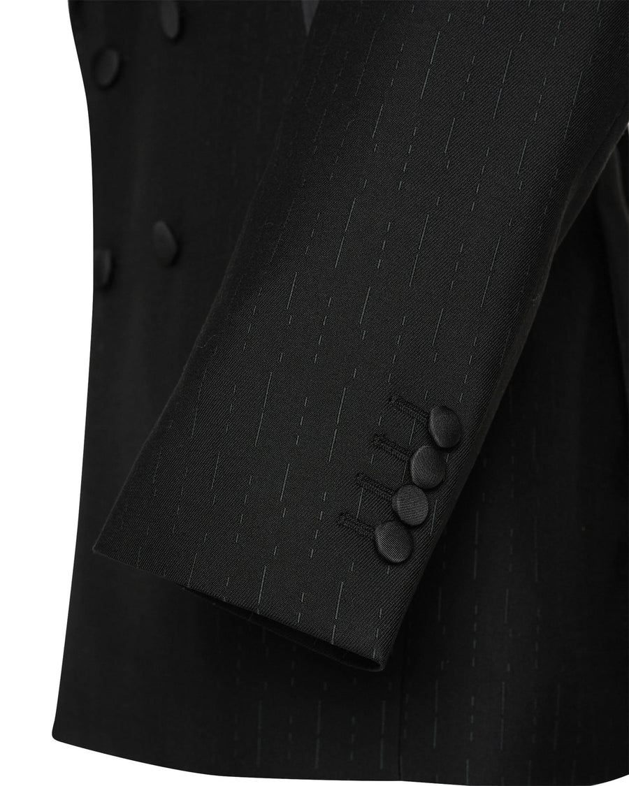 Symons Wool Morse Code Jacquard Dress Suit Black