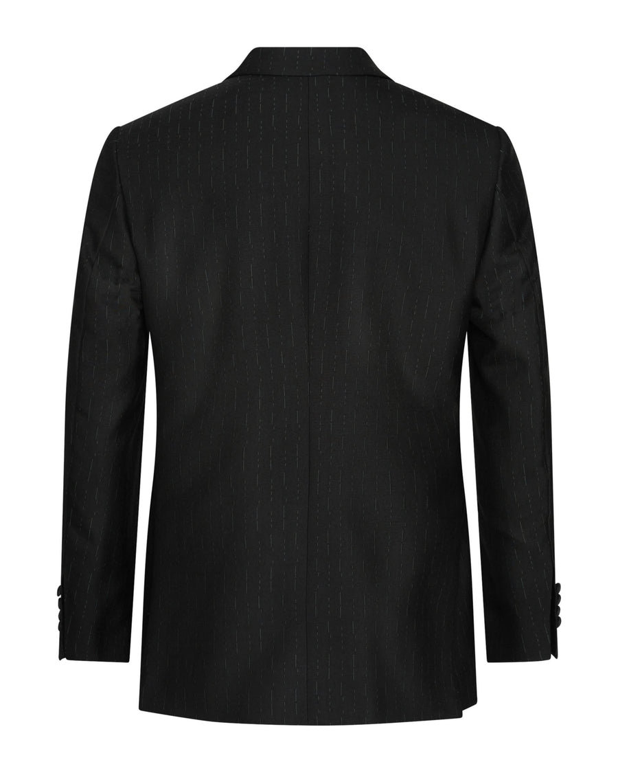 Symons Wool Morse Code Jacquard Dress Suit Black