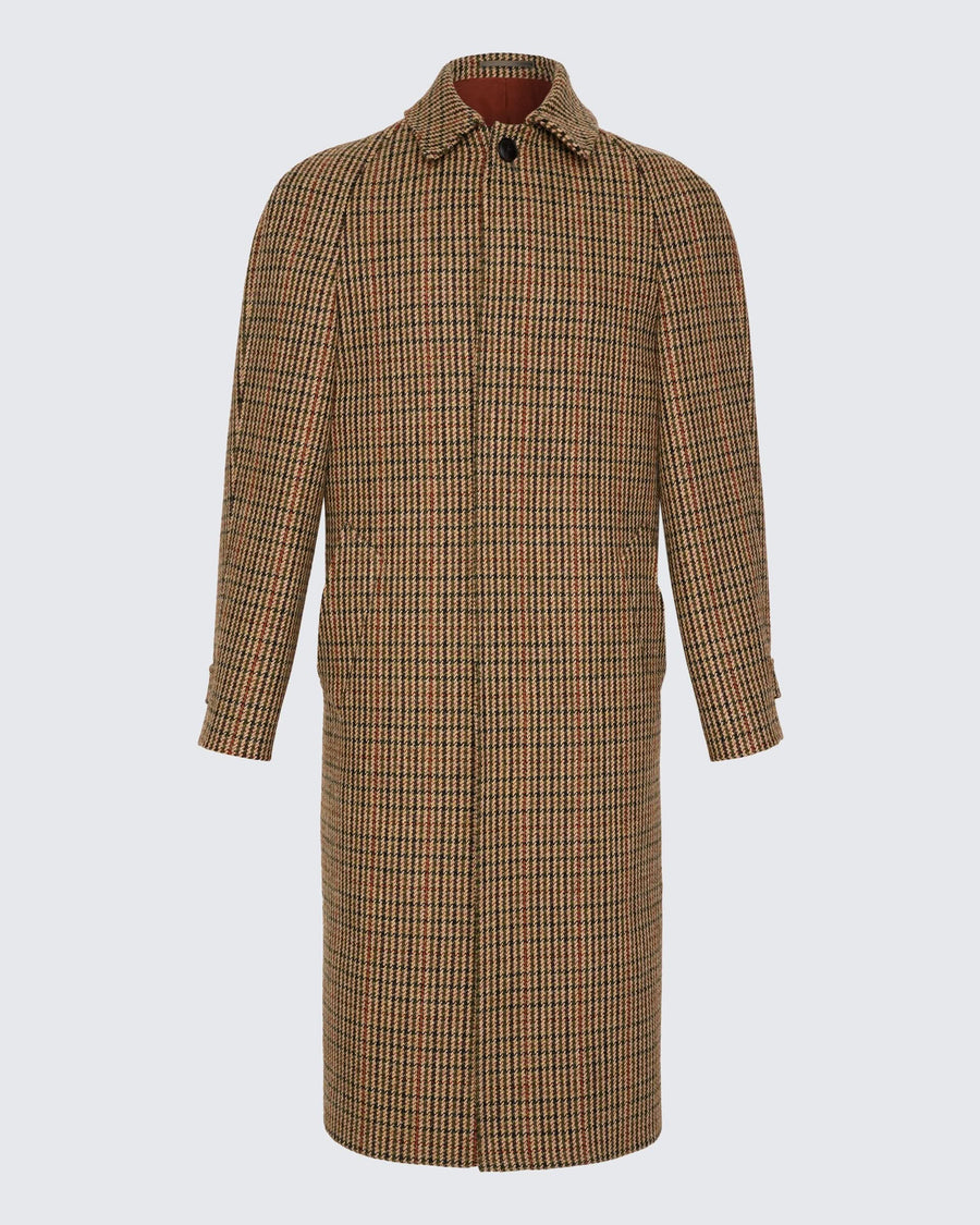 Tay Shepard Check Cheviot Wool Raglan Coat