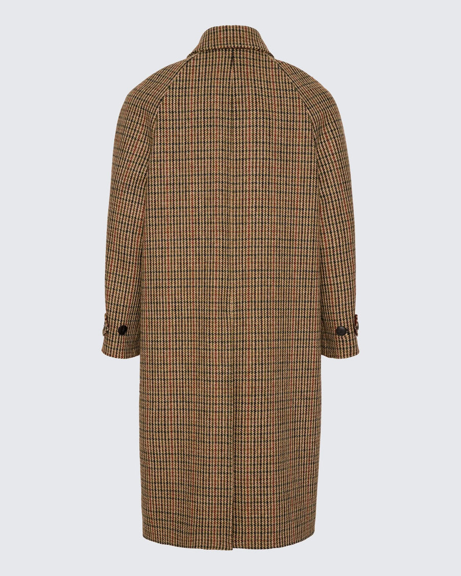 Tay Shepard Check Cheviot Wool Raglan Coat