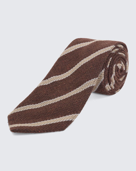 Lansberry Warm Handle Brown Stripe Tie