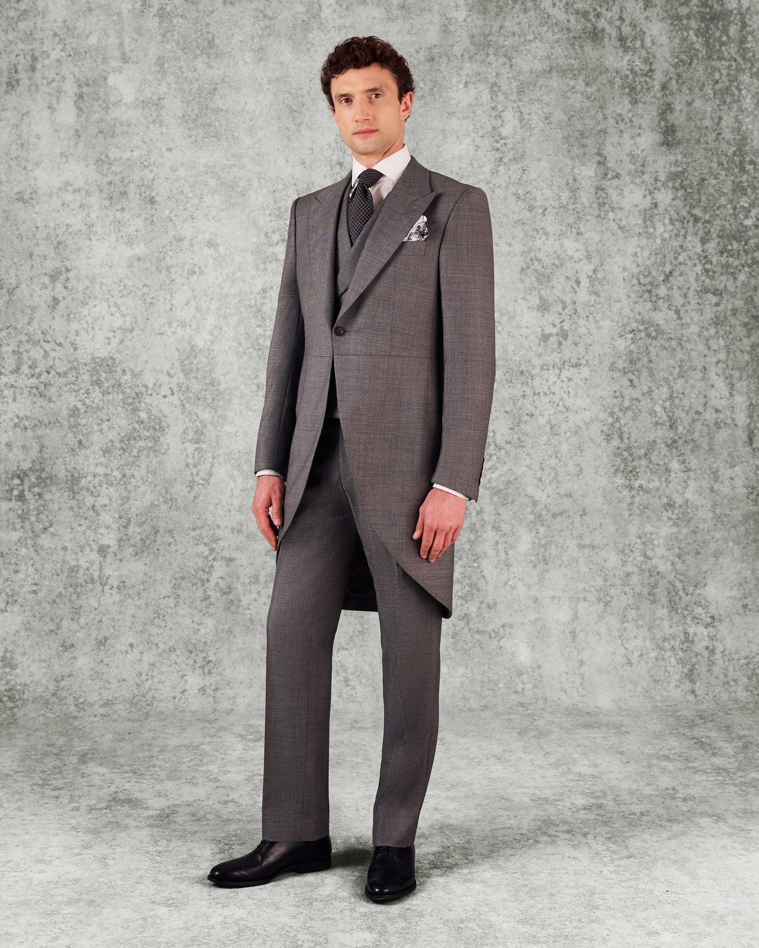 Torlese Virgin Wool Morning Suit With Double Breasted Waistcoat Grey