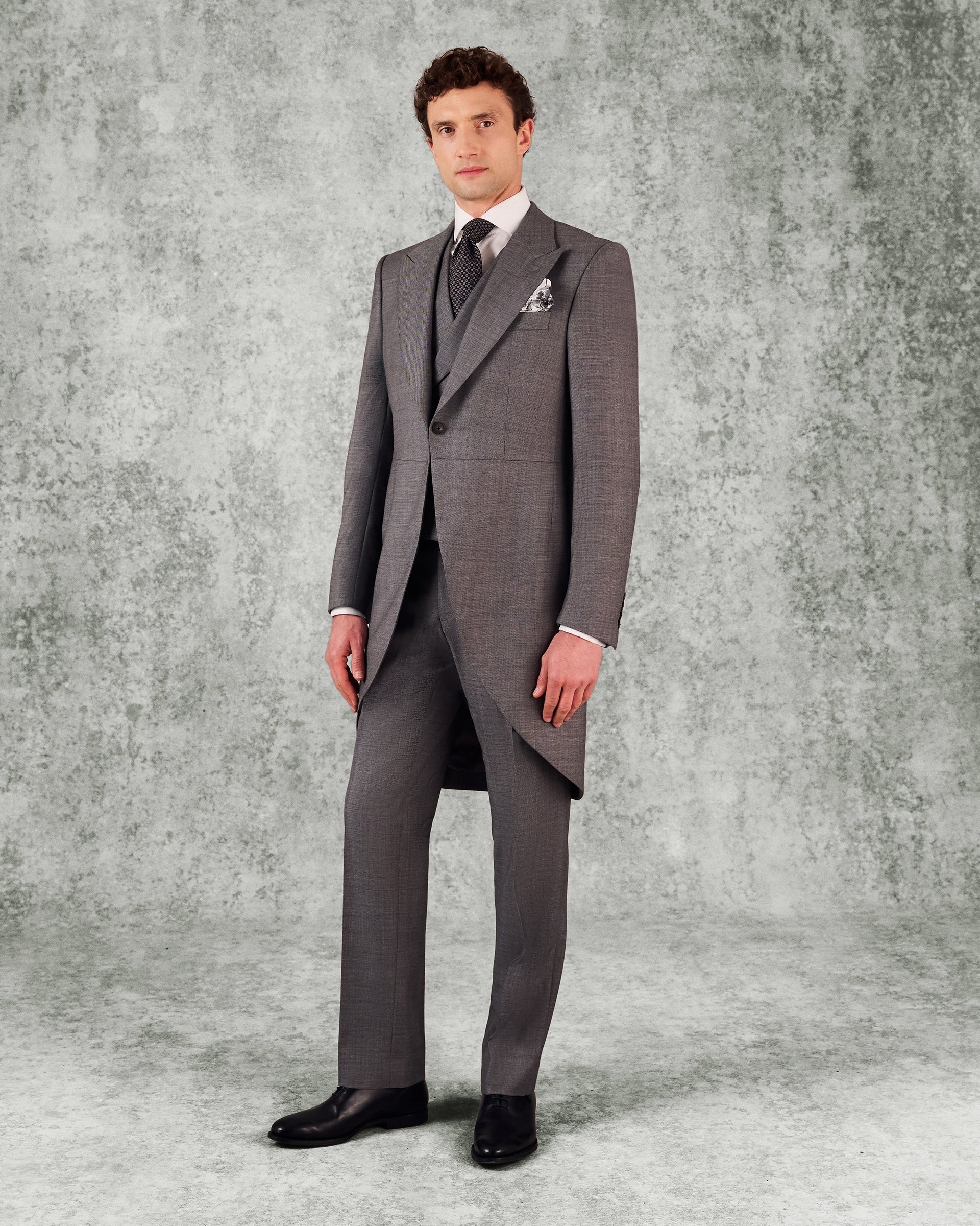 Torlese Virgin Wool Morning Suit With Double Breasted Waistcoat Grey