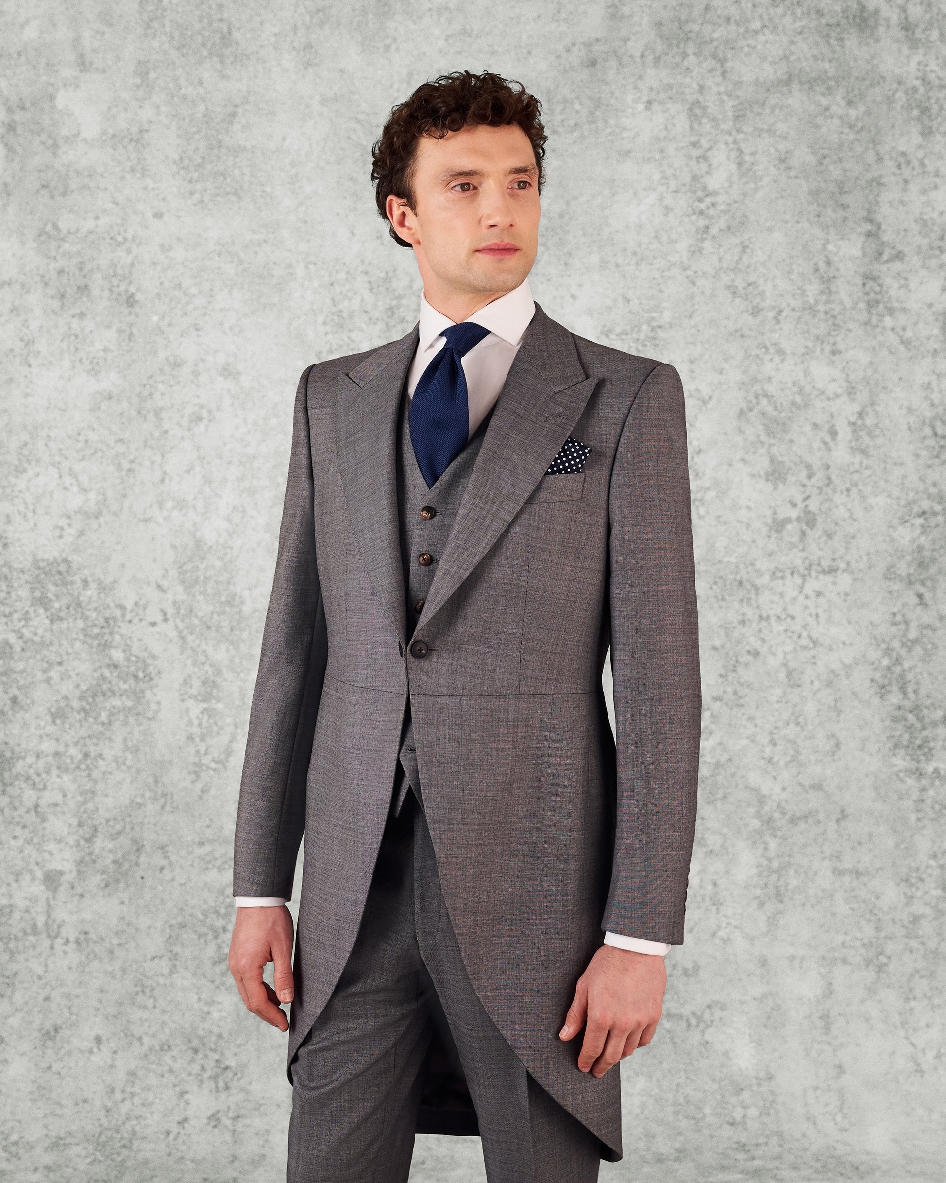 Torlese Virgin Wool Morning Suit With Single Breasted Waistcoat Grey