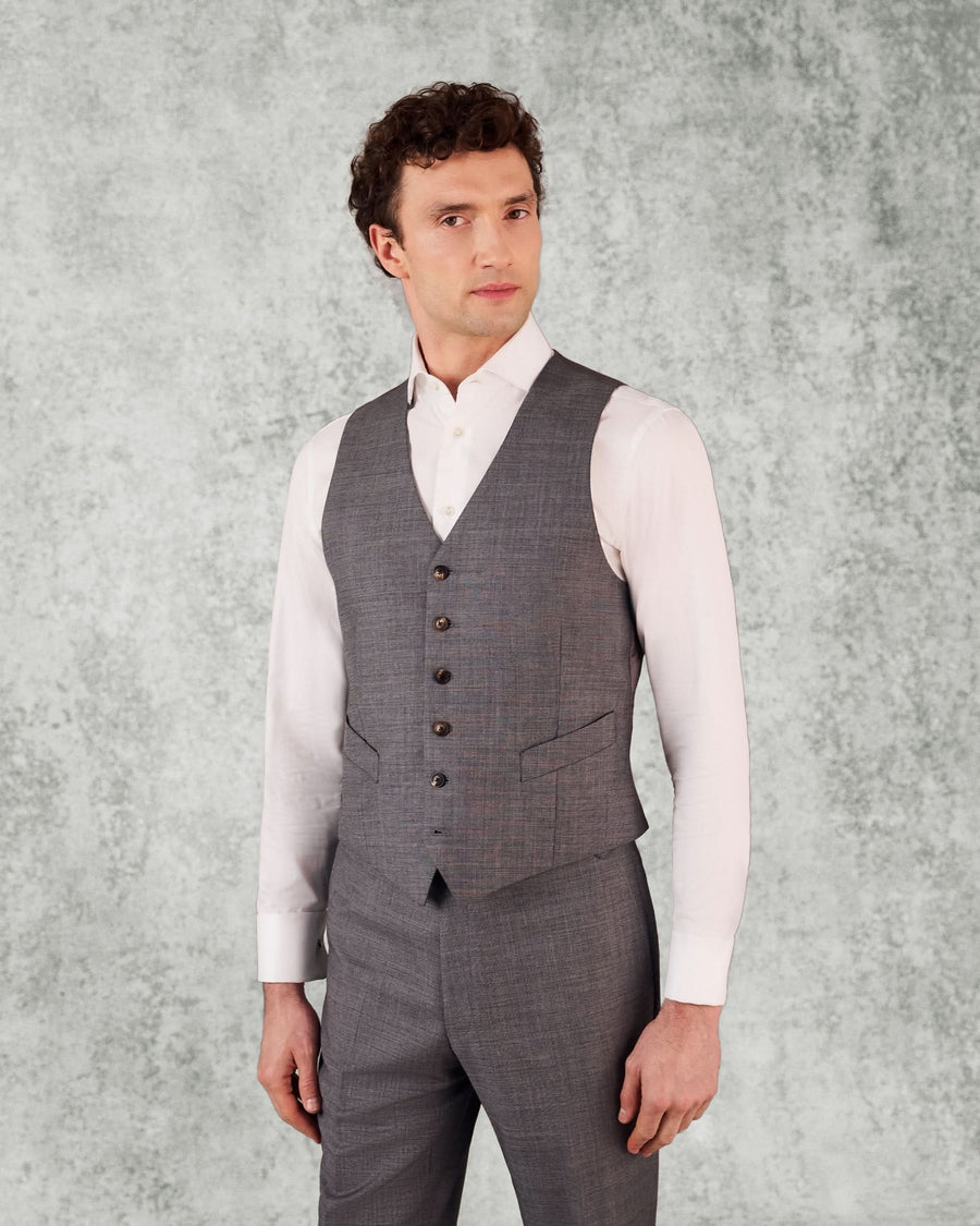 Torlese Virgin Wool Morning Suit With Single Breasted Waistcoat Grey