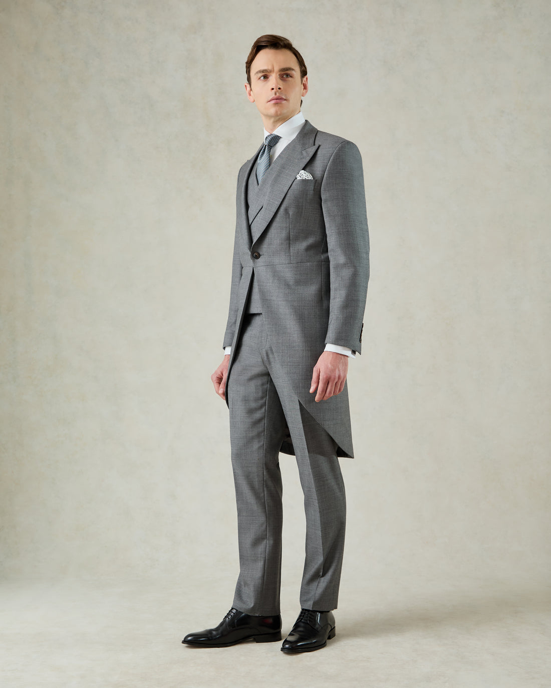 Torlese Double Breasted Virgin Wool Morning Suit Grey