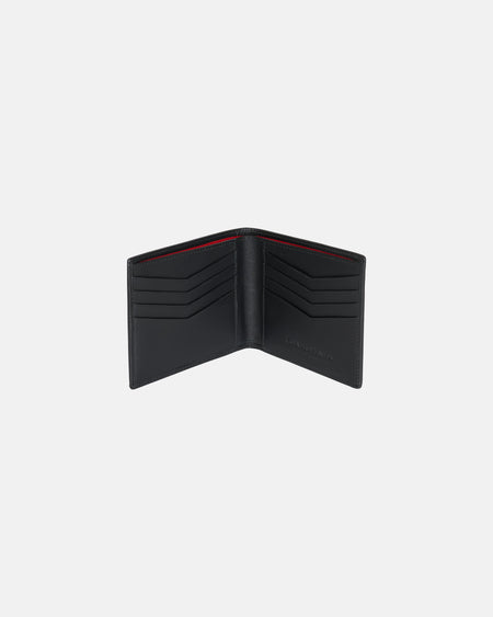Checked Flannel And Leather Billfold Wallet Black