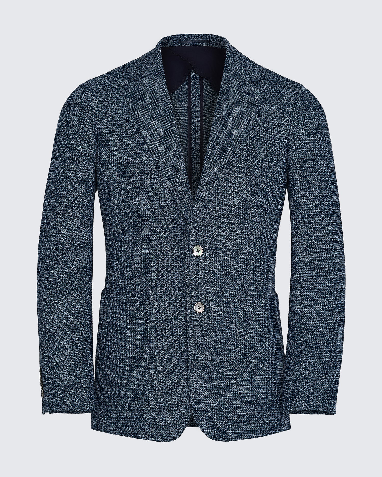 Wallis Cotton Jersey Check Blazer Blue