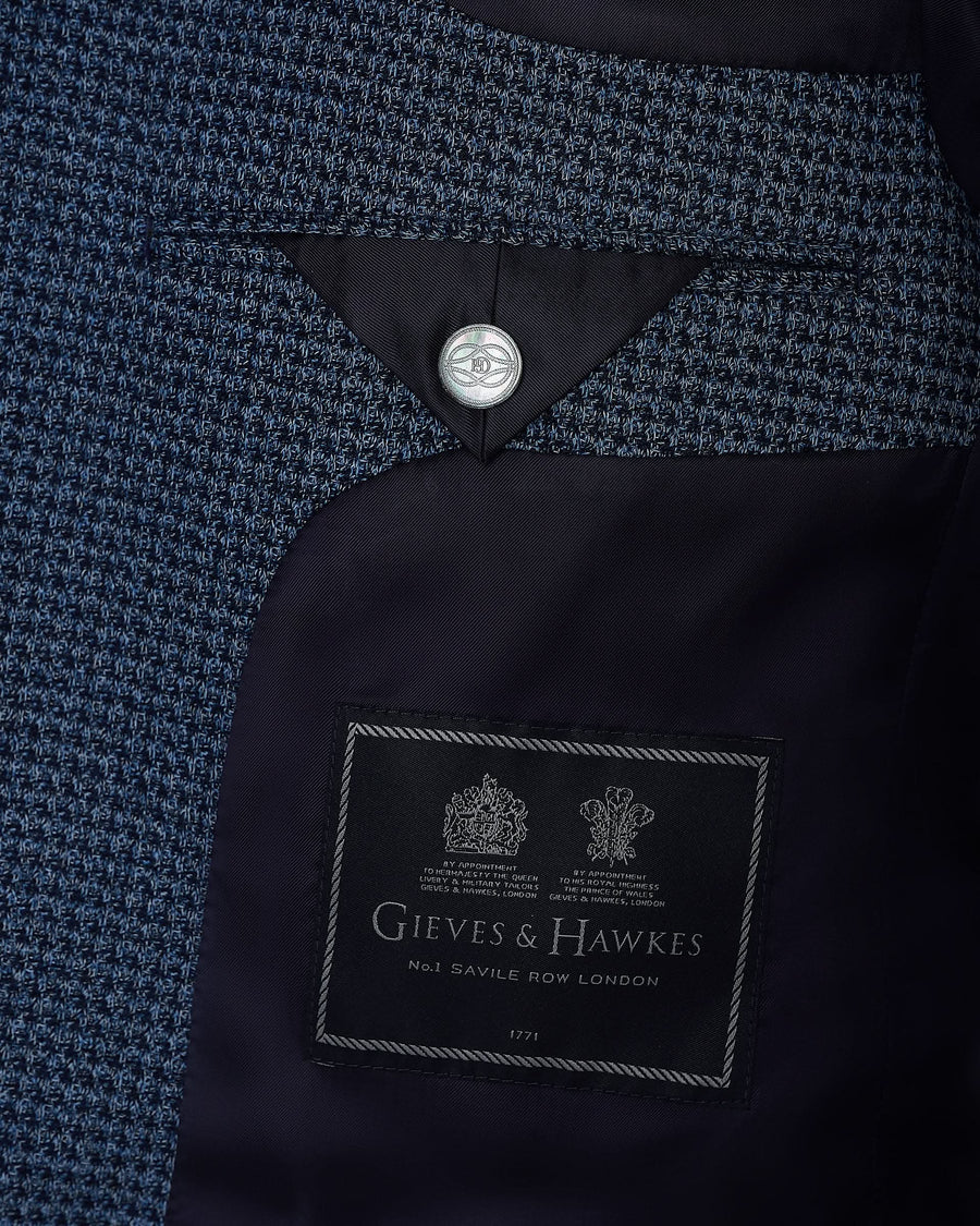 Wallis Cotton Jersey Check Blazer Blue
