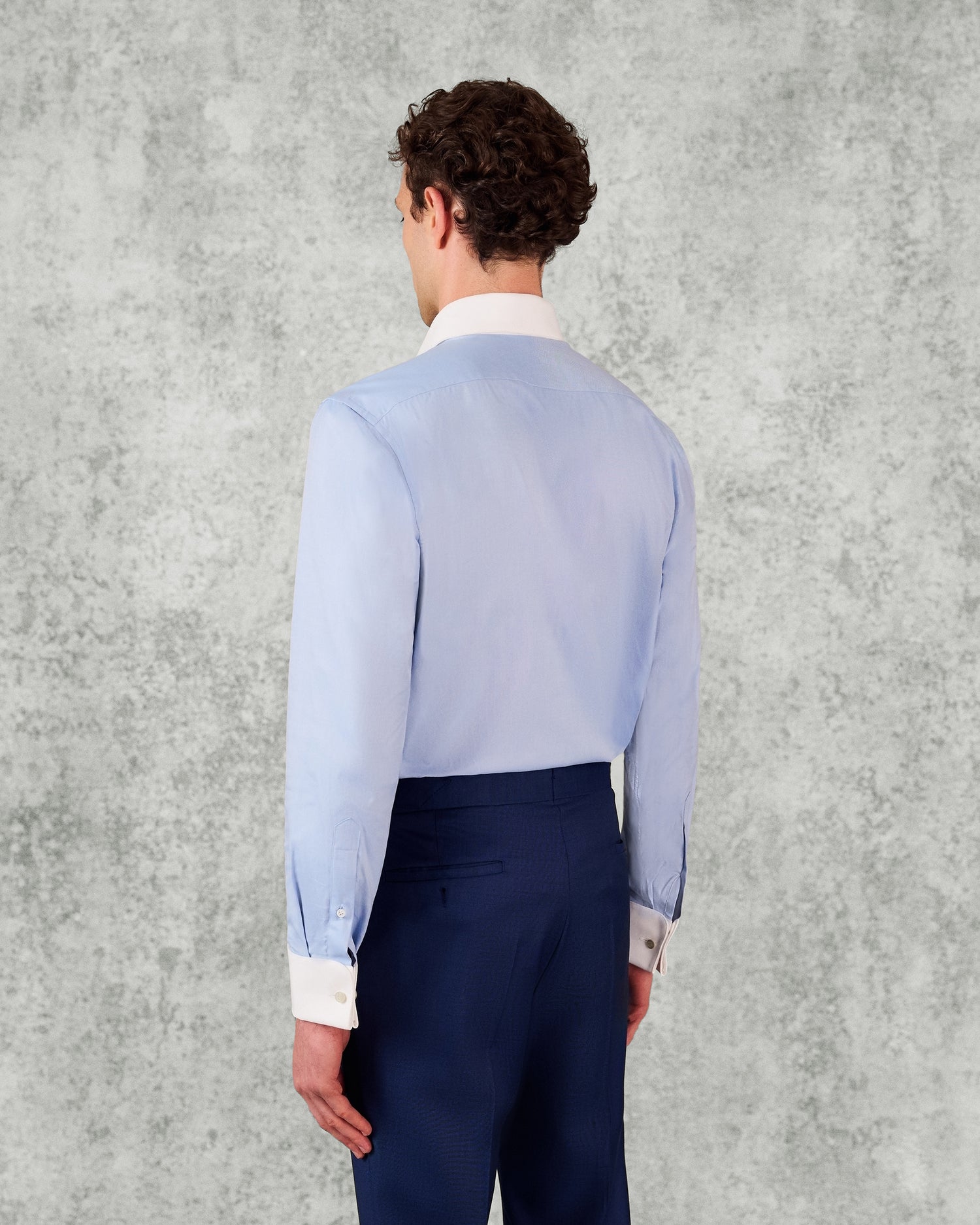 Warren Cotton Double Cuff Shirt Blue