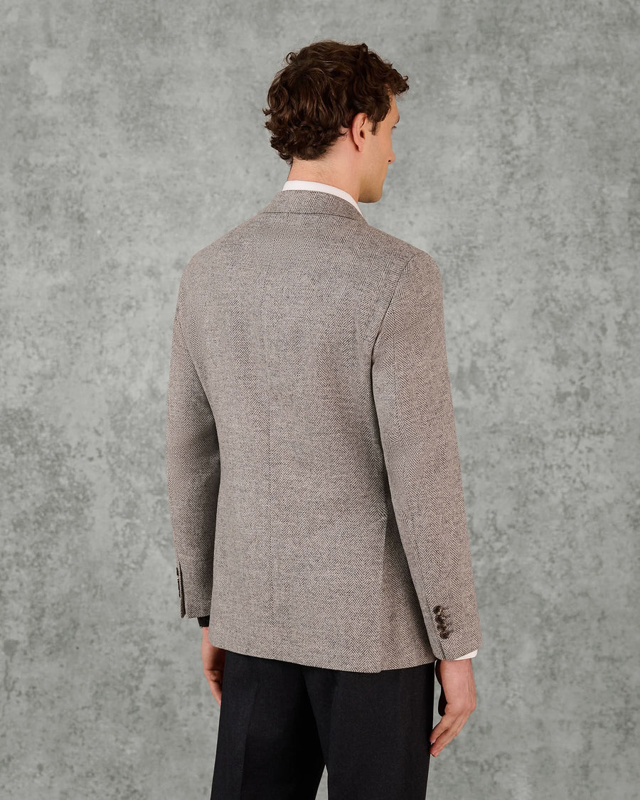 Weiss Wool Herringbone Blazer Gray