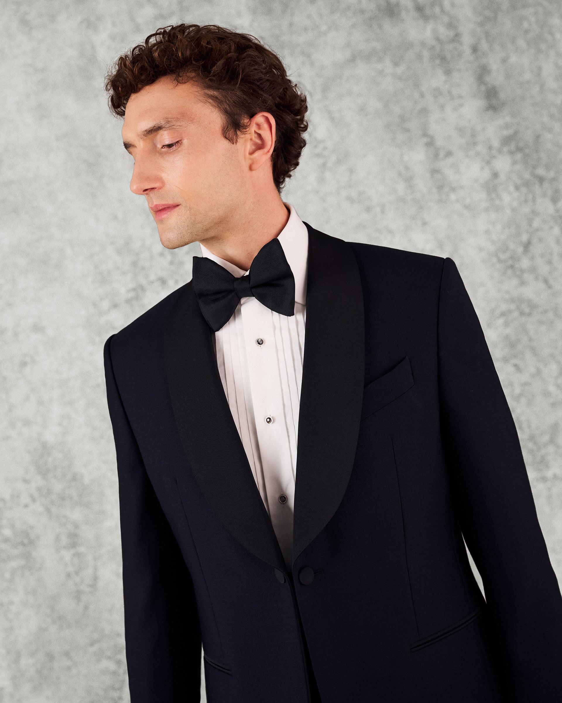 Weldon Wool Mohair Barathea Shawl Dinner Suit Navy