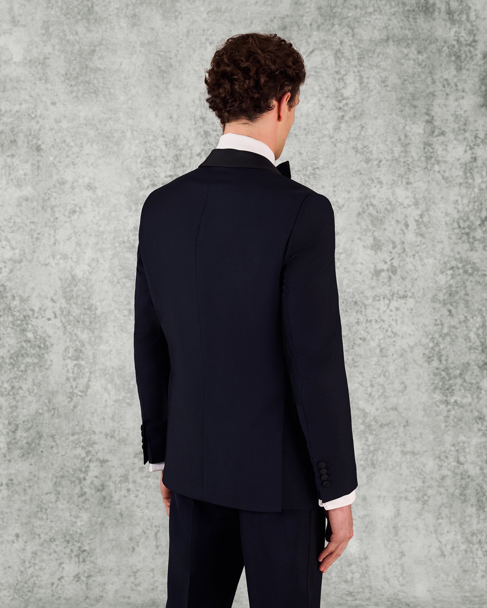 Weldon Wool Mohair Barathea Shawl Dinner Suit Navy