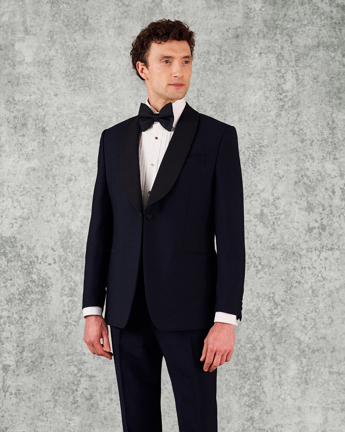 Weldon Wool Mohair Barathea Shawl Dinner Jacket Navy