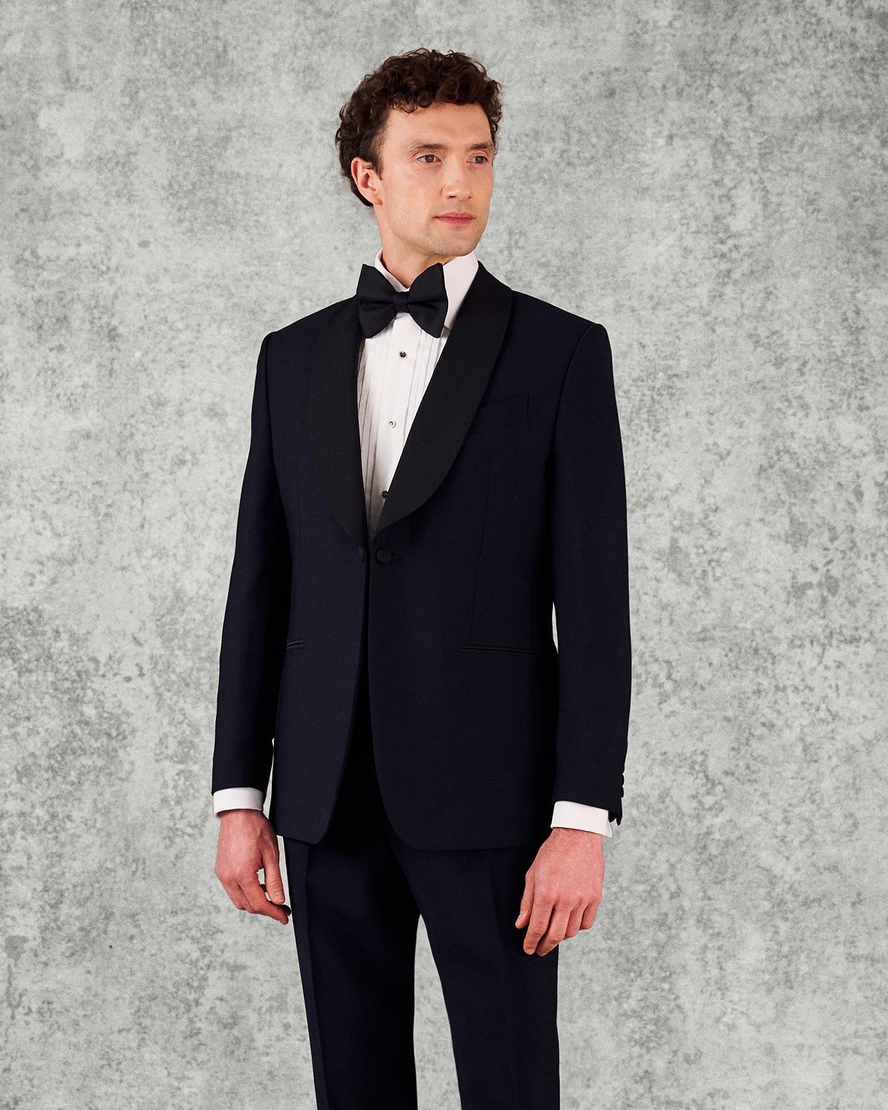 Weldon Wool Mohair Barathea Shawl Dinner Jacket Navy