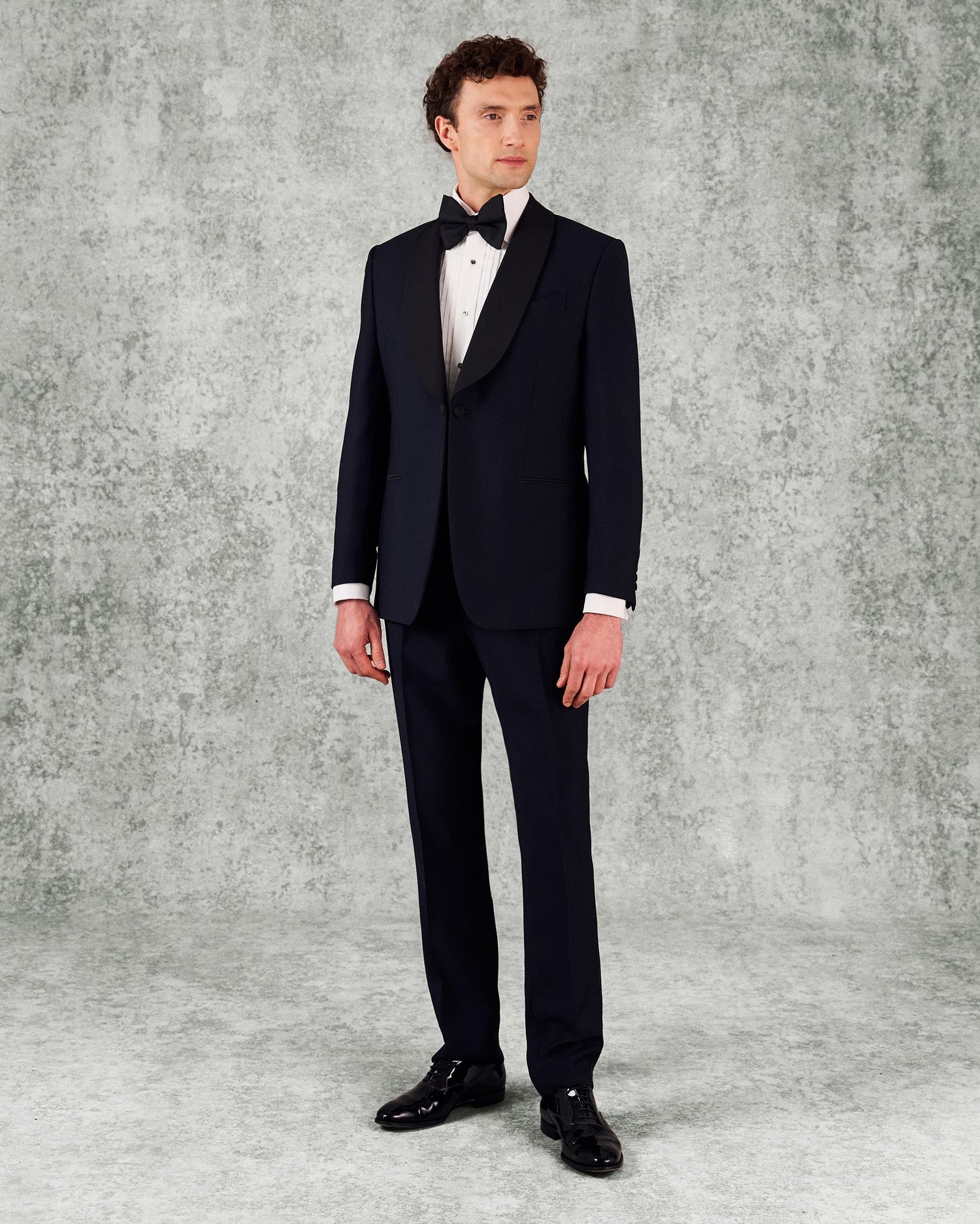 Weldon Wool Mohair Barathea Shawl Dinner Suit Navy