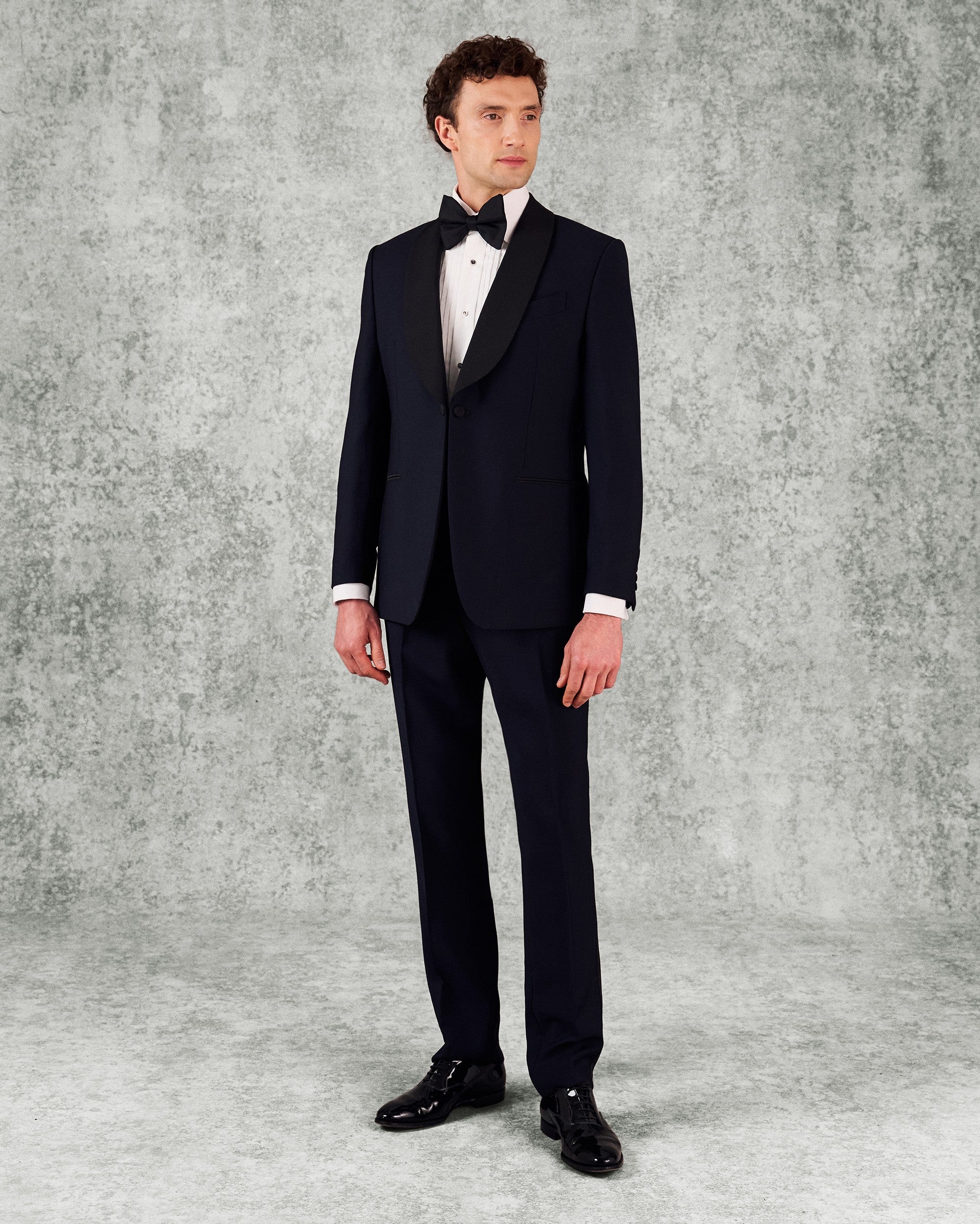 Weldon Wool Mohair Barathea Shawl Dinner Suit Navy